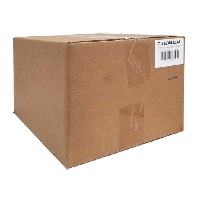 cardboard box with white label