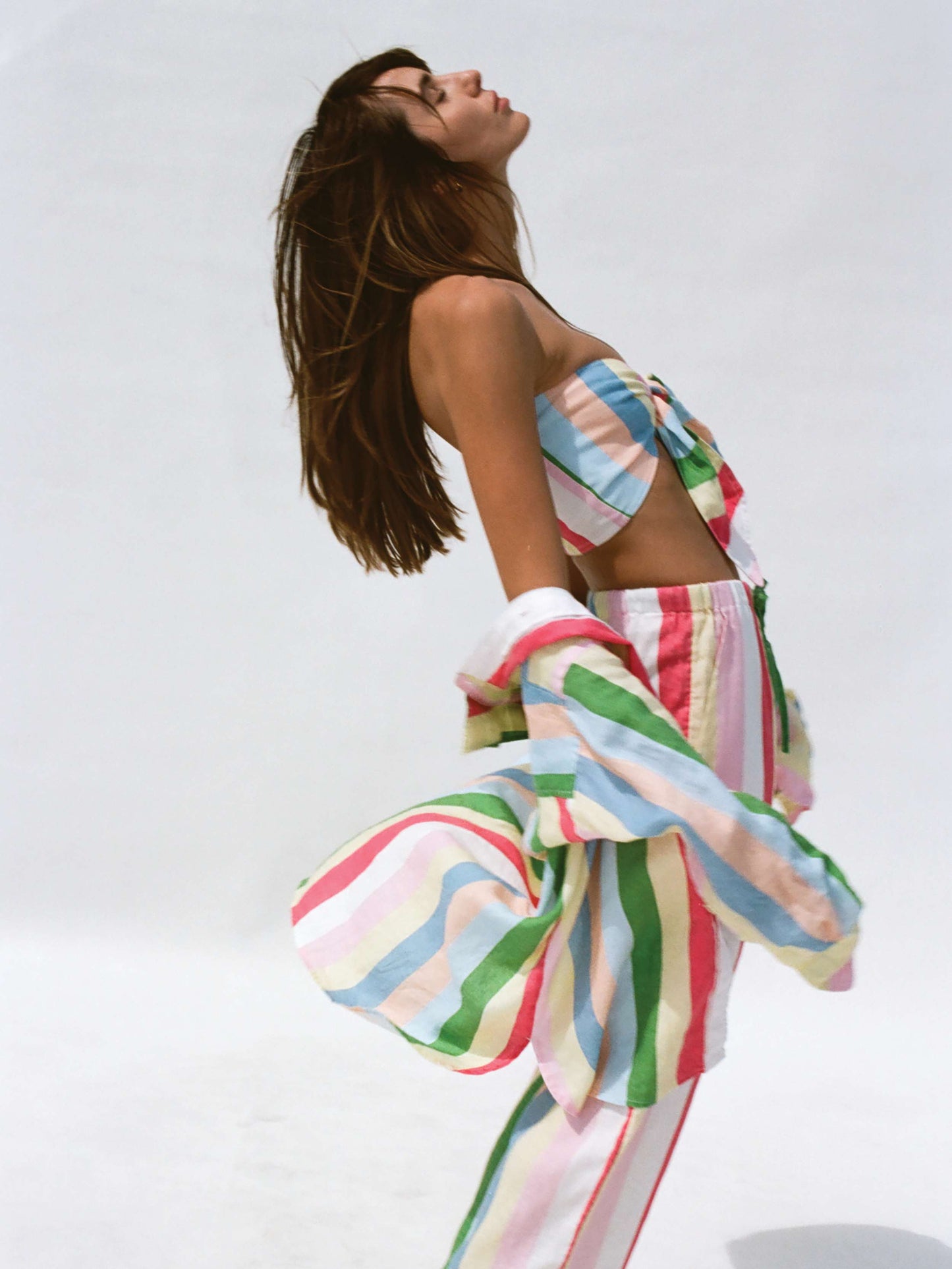 Laguna Linen Bandeau Top - Sunbeam Stripe