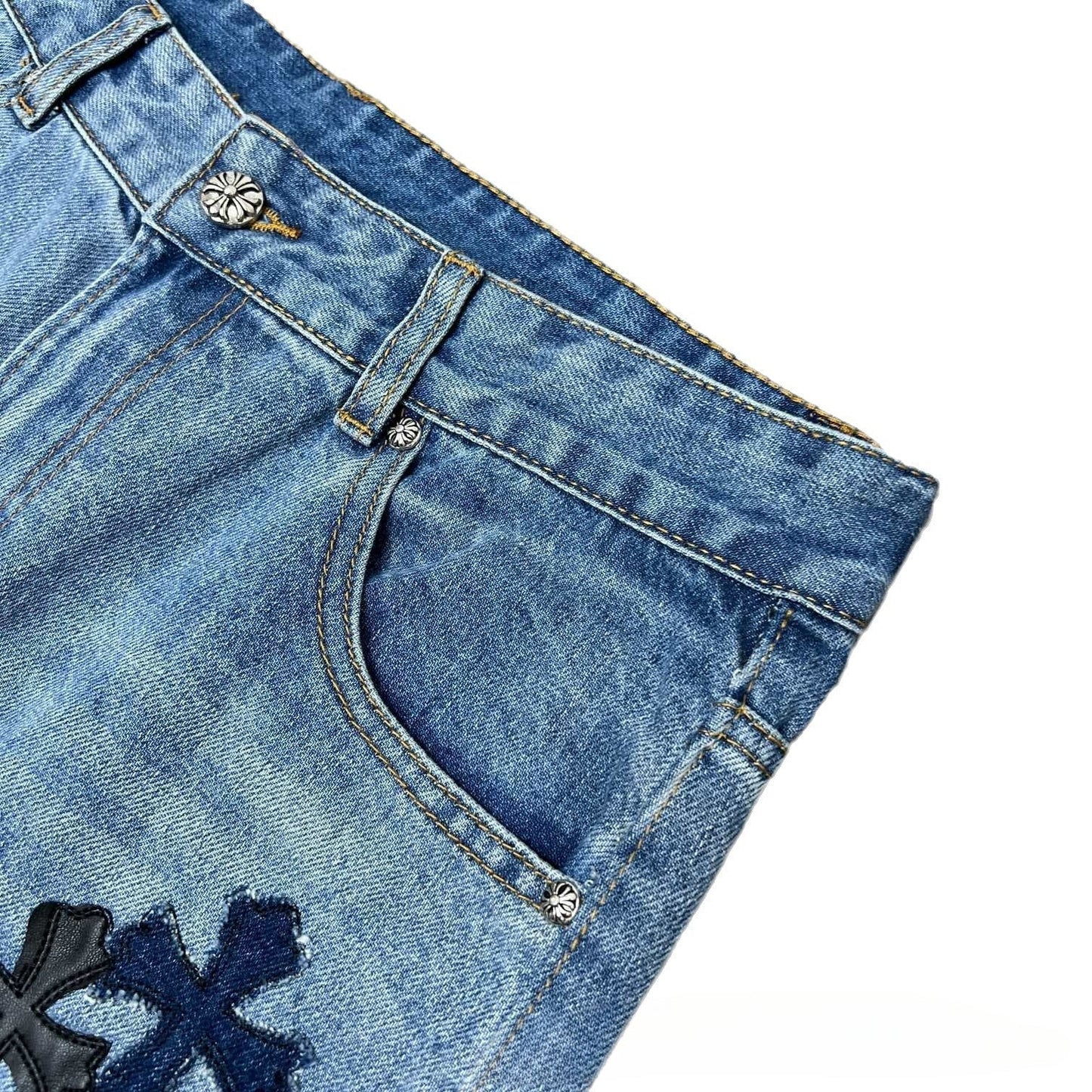 CHH Chrome Hearts Jeans Metal Logo Decoration