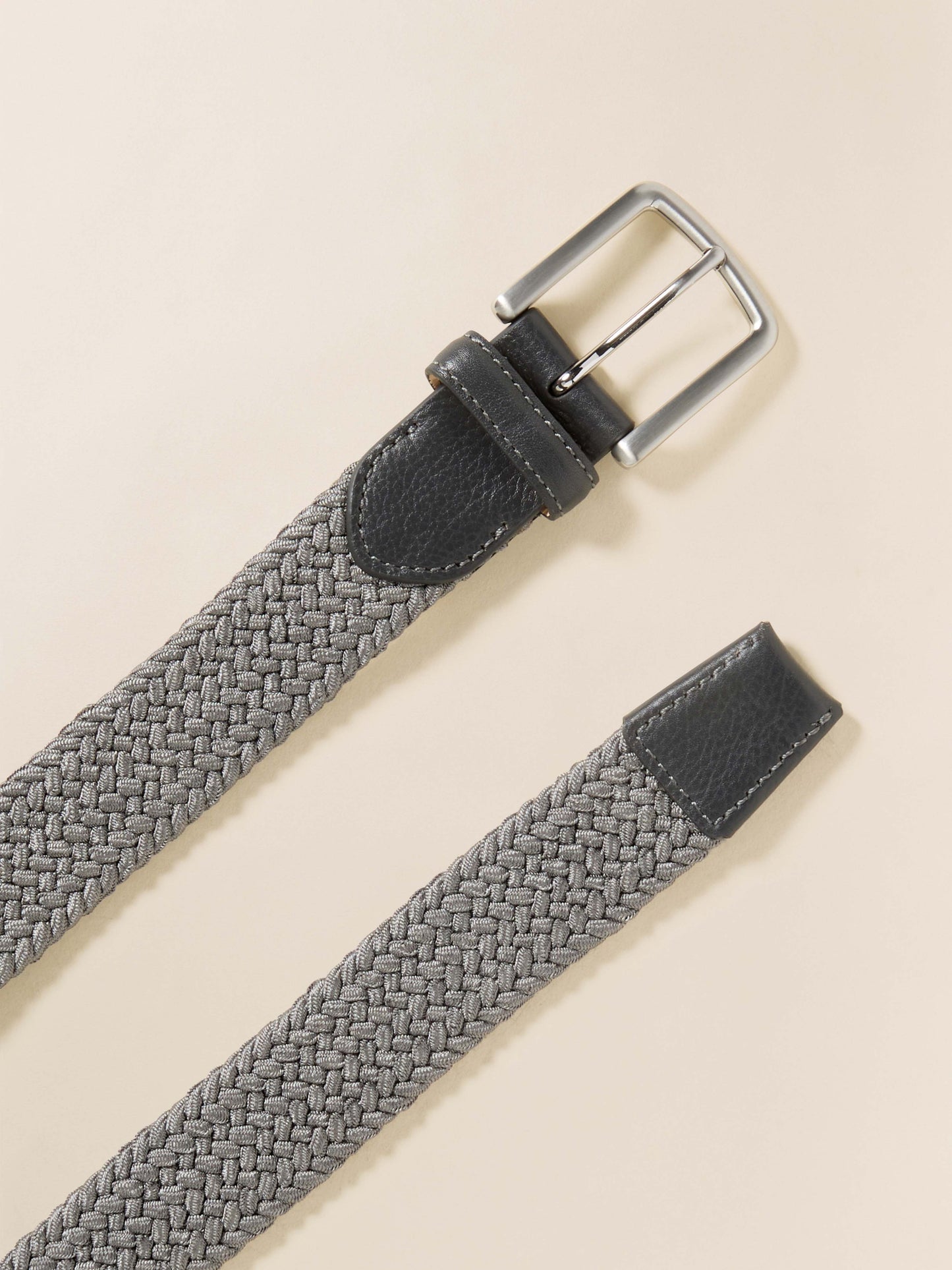 Mens Stretch Woven Belt - Grey