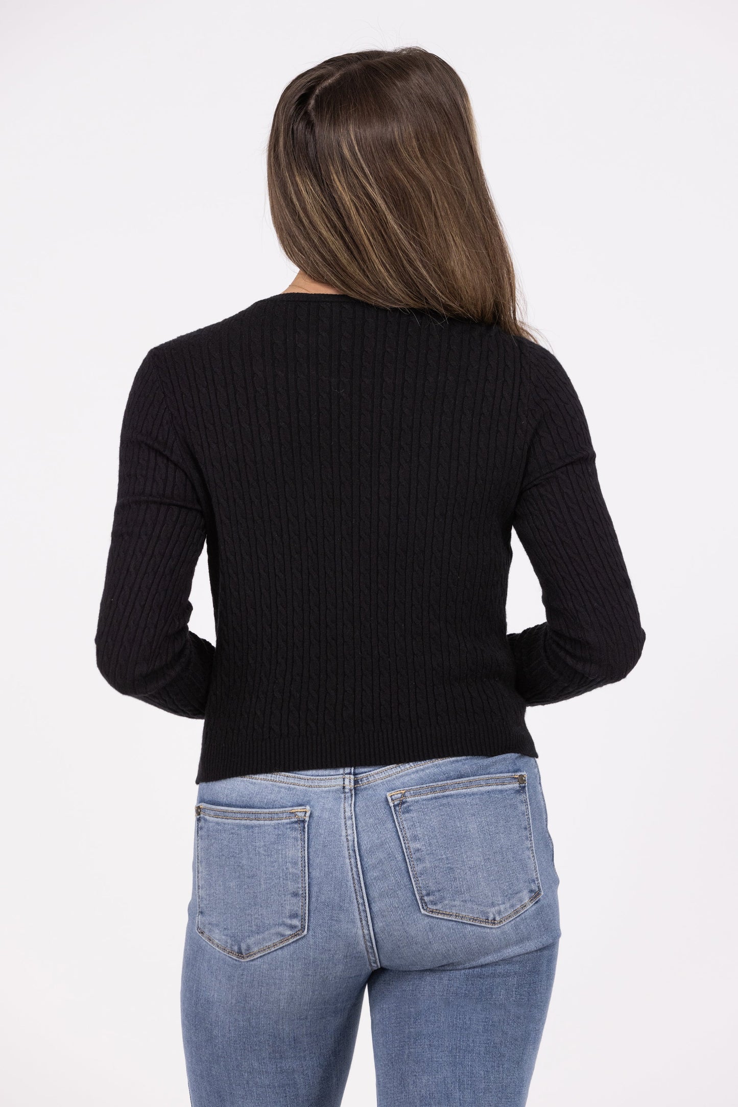 Not Just Anybody Women's Cable Knit Long Sleeve Top
