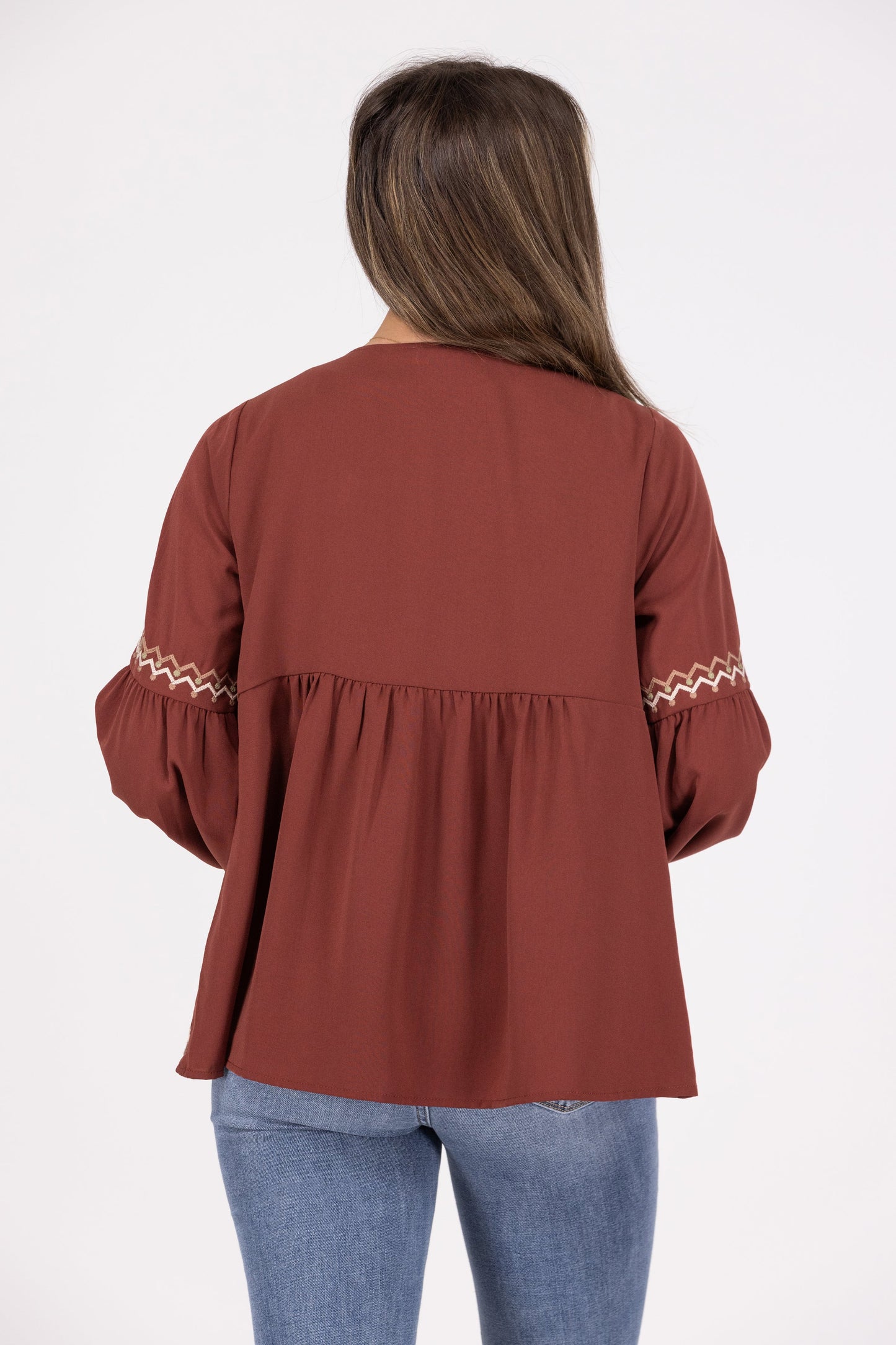 Busy Now Women's Flared Long Sleeve Top