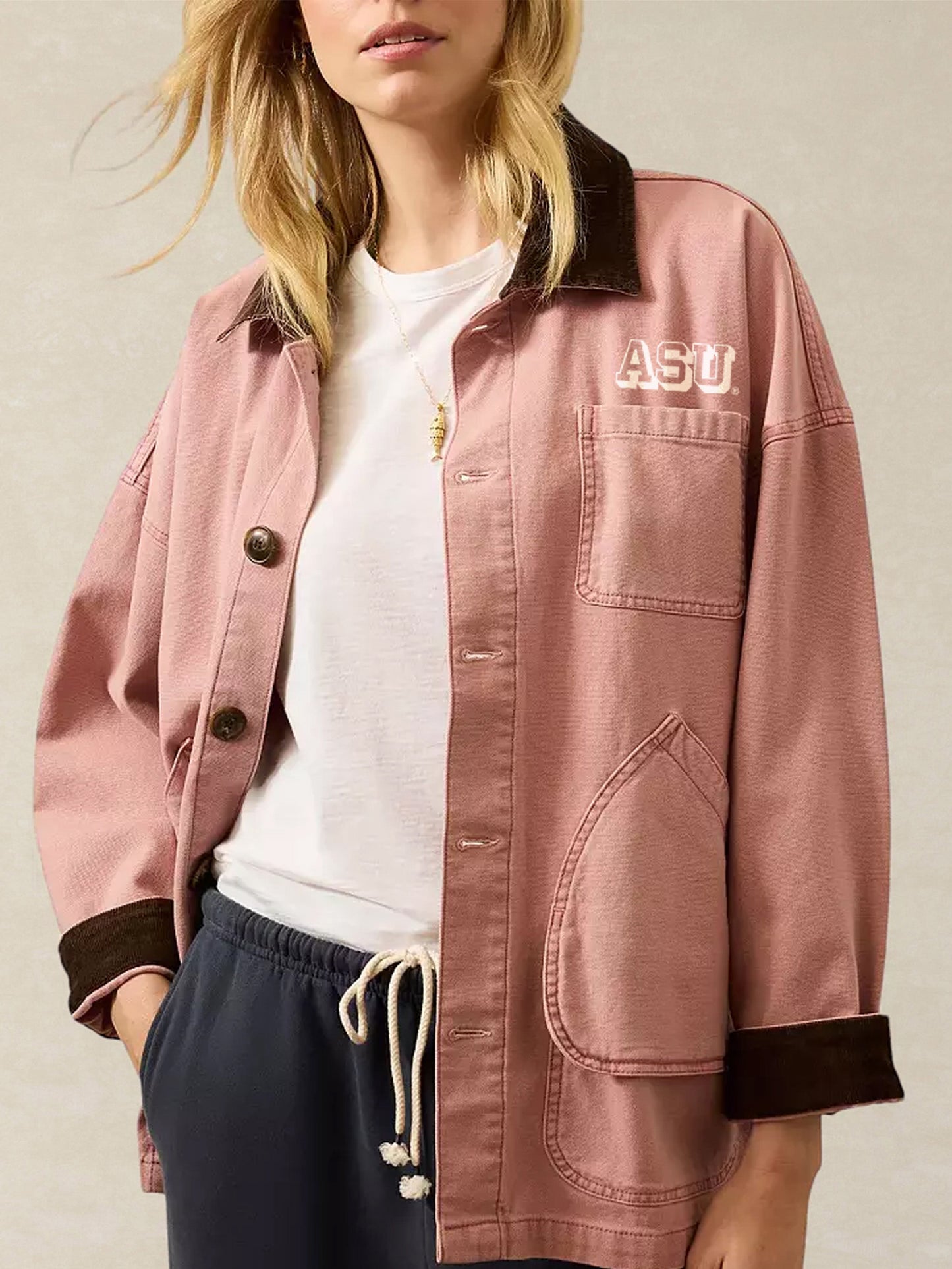 Arizona State University Sunwashed Canvas Barn Jacket - Nostalgia Rose