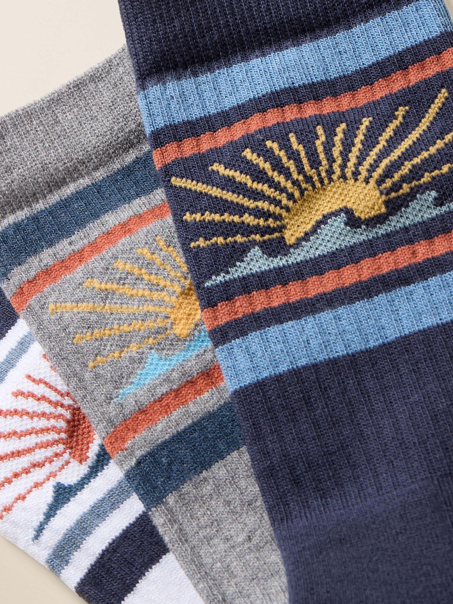 Sun & Waves 3 Pack Sock - Sun And Wave