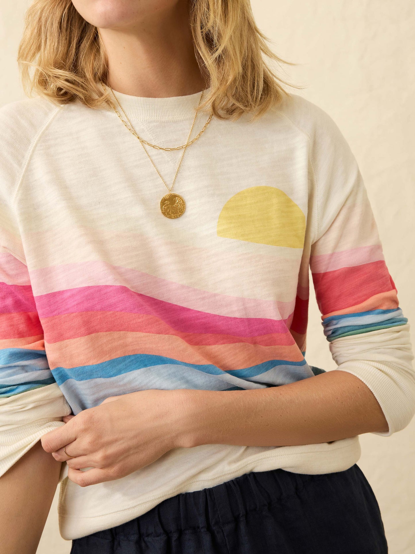 Sunwashed Organic Crewneck - Sun Spritz Soleil