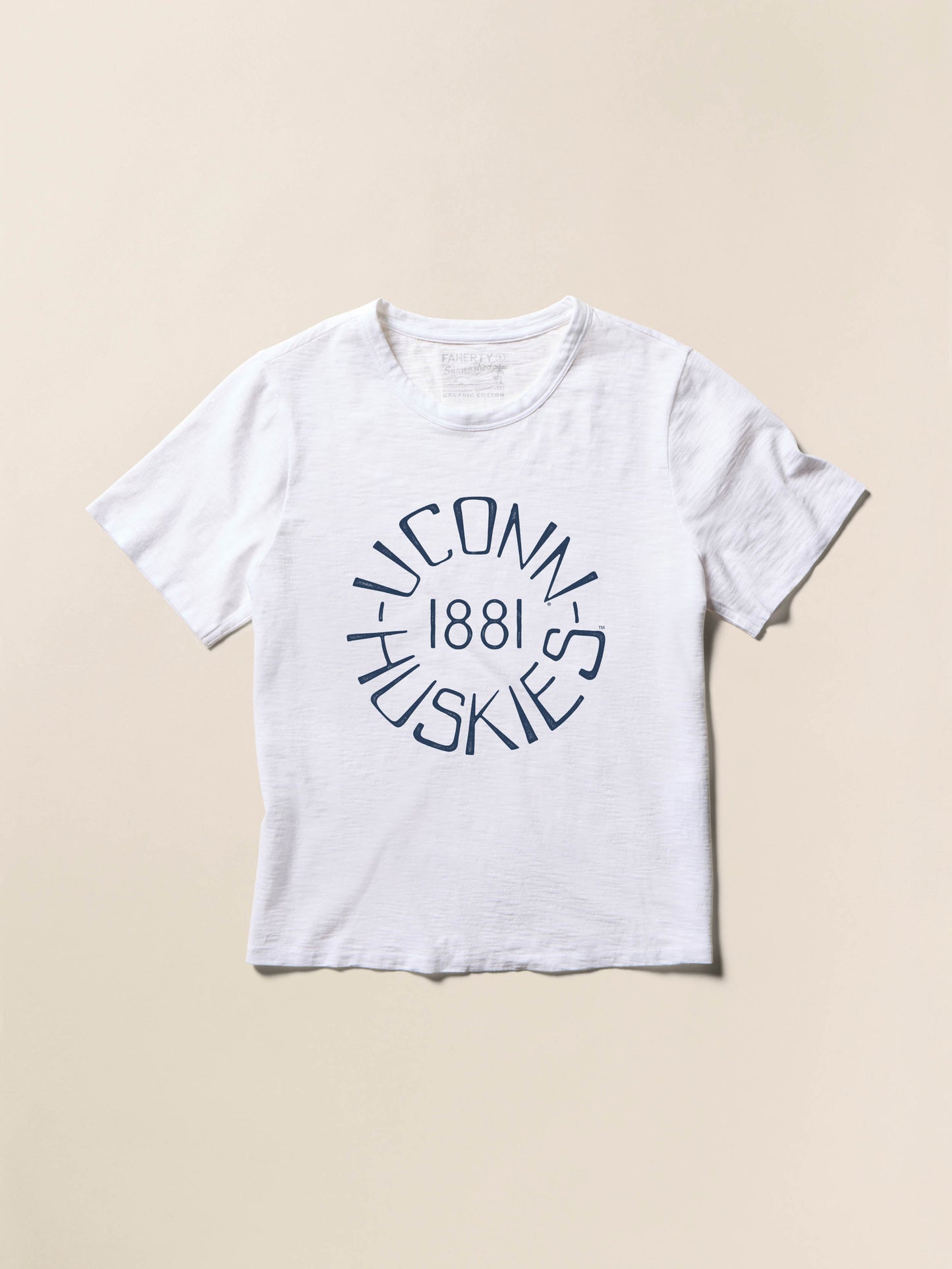 University of Connecticut Sunwashed Essential Tee - White