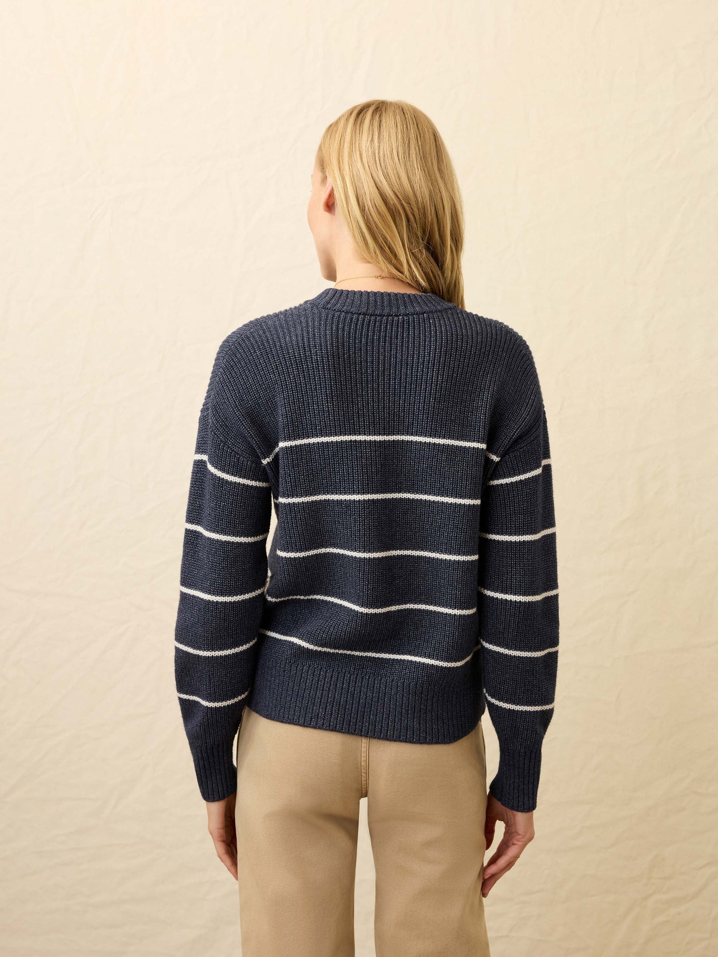 Sunwashed Fisherman Sweater - Water Mill Stripe