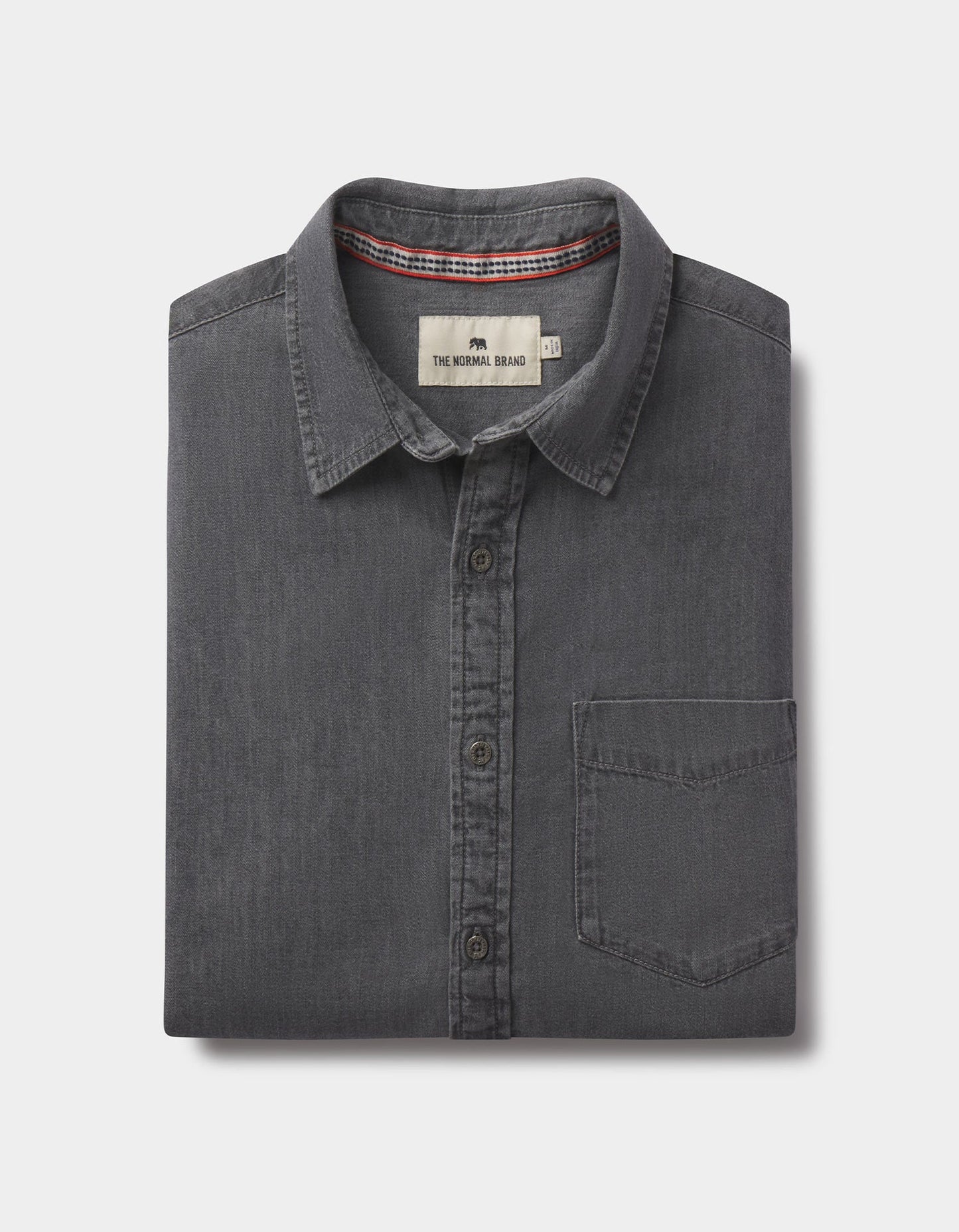 Cotton Denim Long Sleeve Button Up
