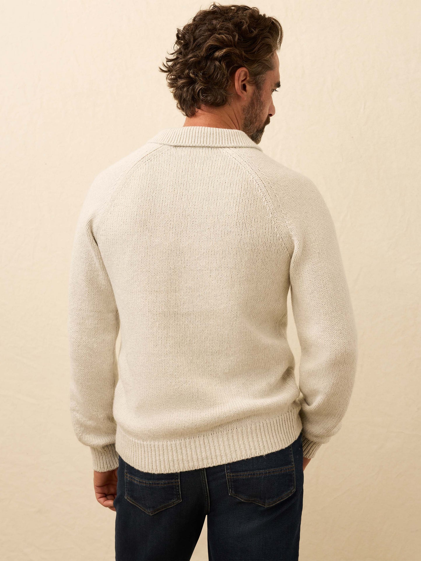 Heirloom Long-Sleeve Sweater Polo - Heather Grey