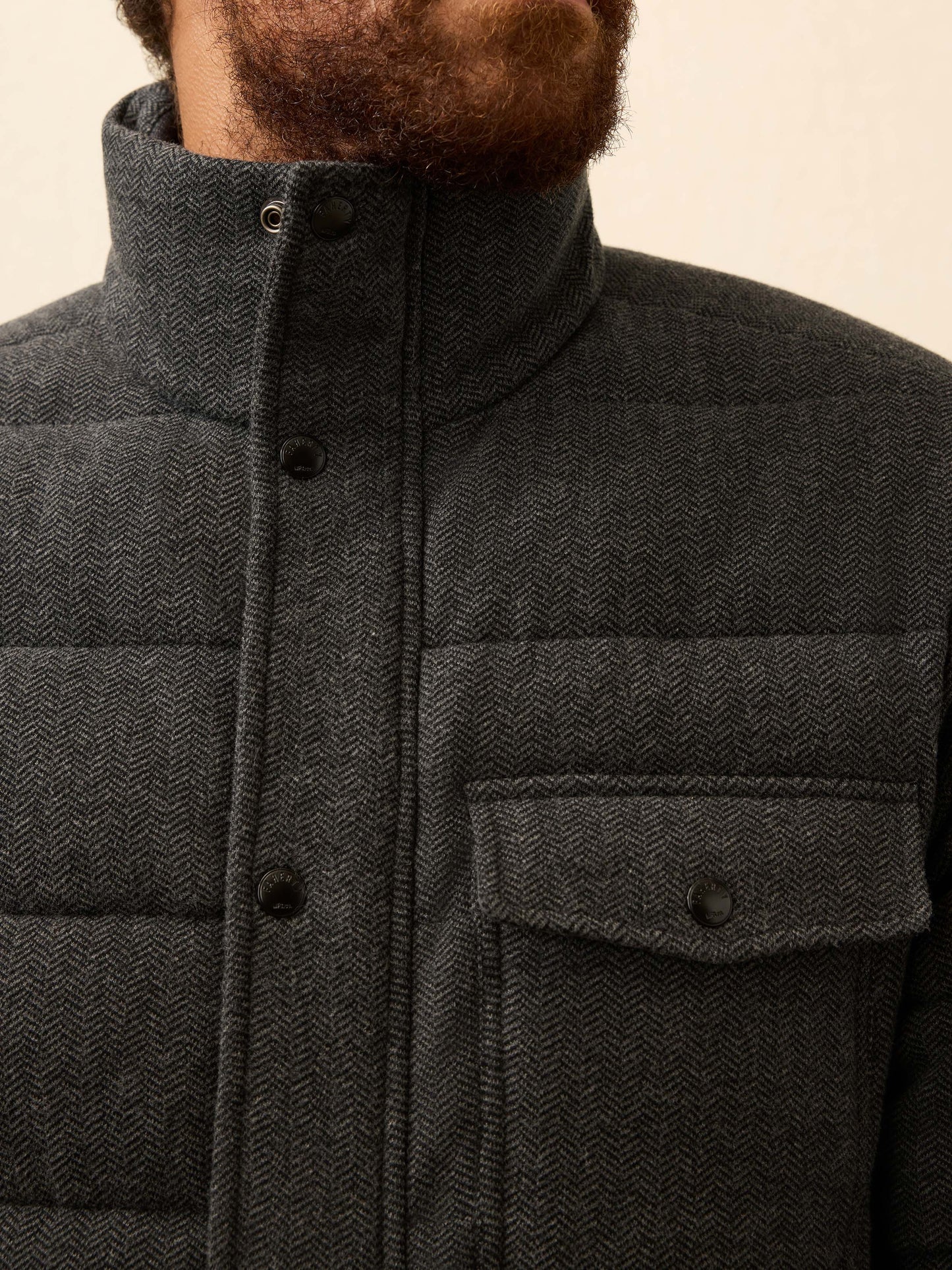 Teton Valley Deck Jacket - Dark Steel Charcoal Herringbone