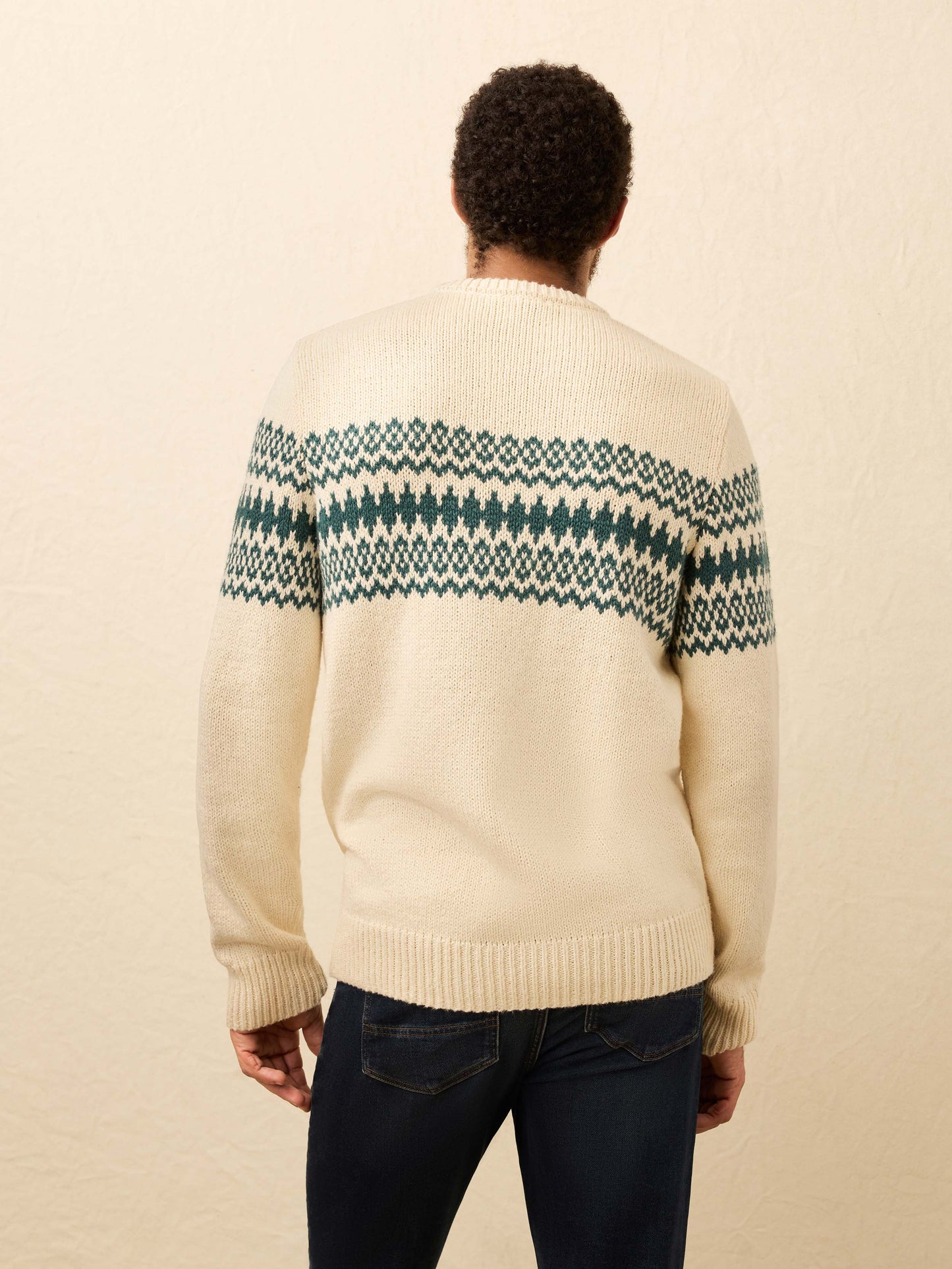 Heirloom Crewneck Sweater - Cream Forest Fairisle