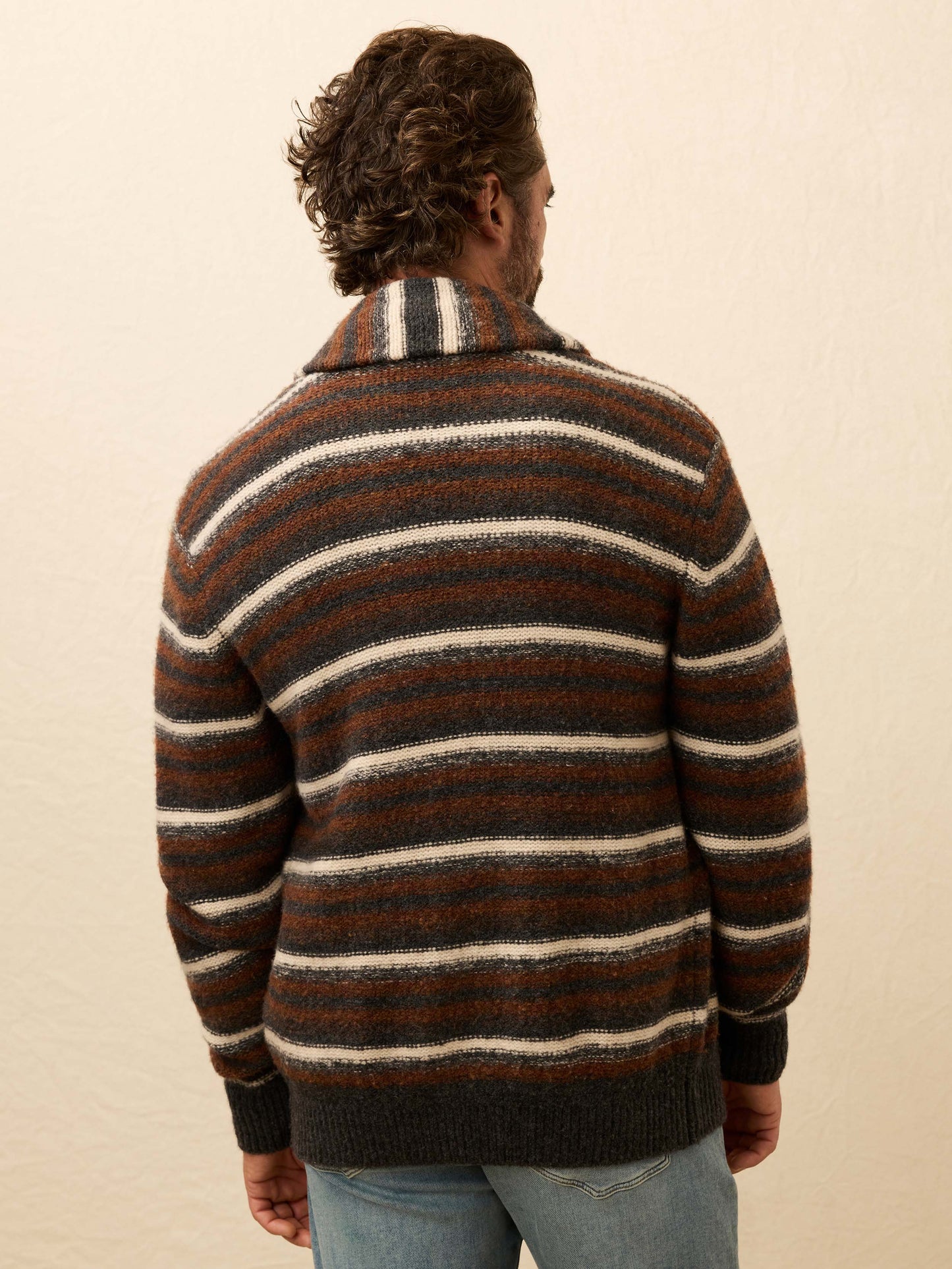 Striped Cardigan Sweater - Rocky Peak Stripe