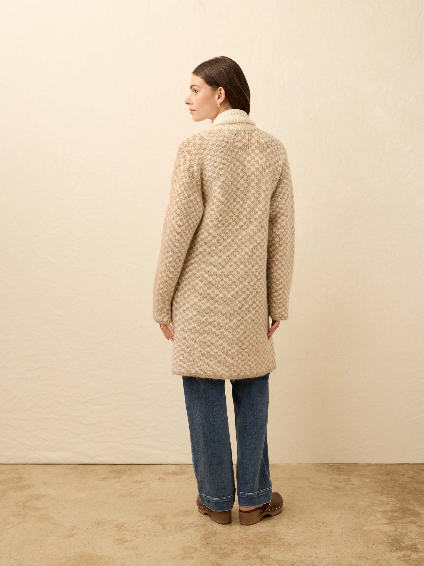 Alpaca Cabin Sweater Coat - Cream