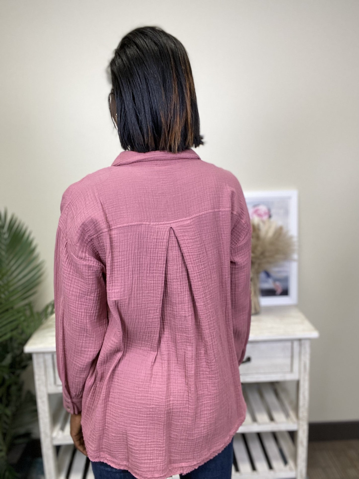 Gotta Move On Collar Button Up Women's Long Sleeve Top