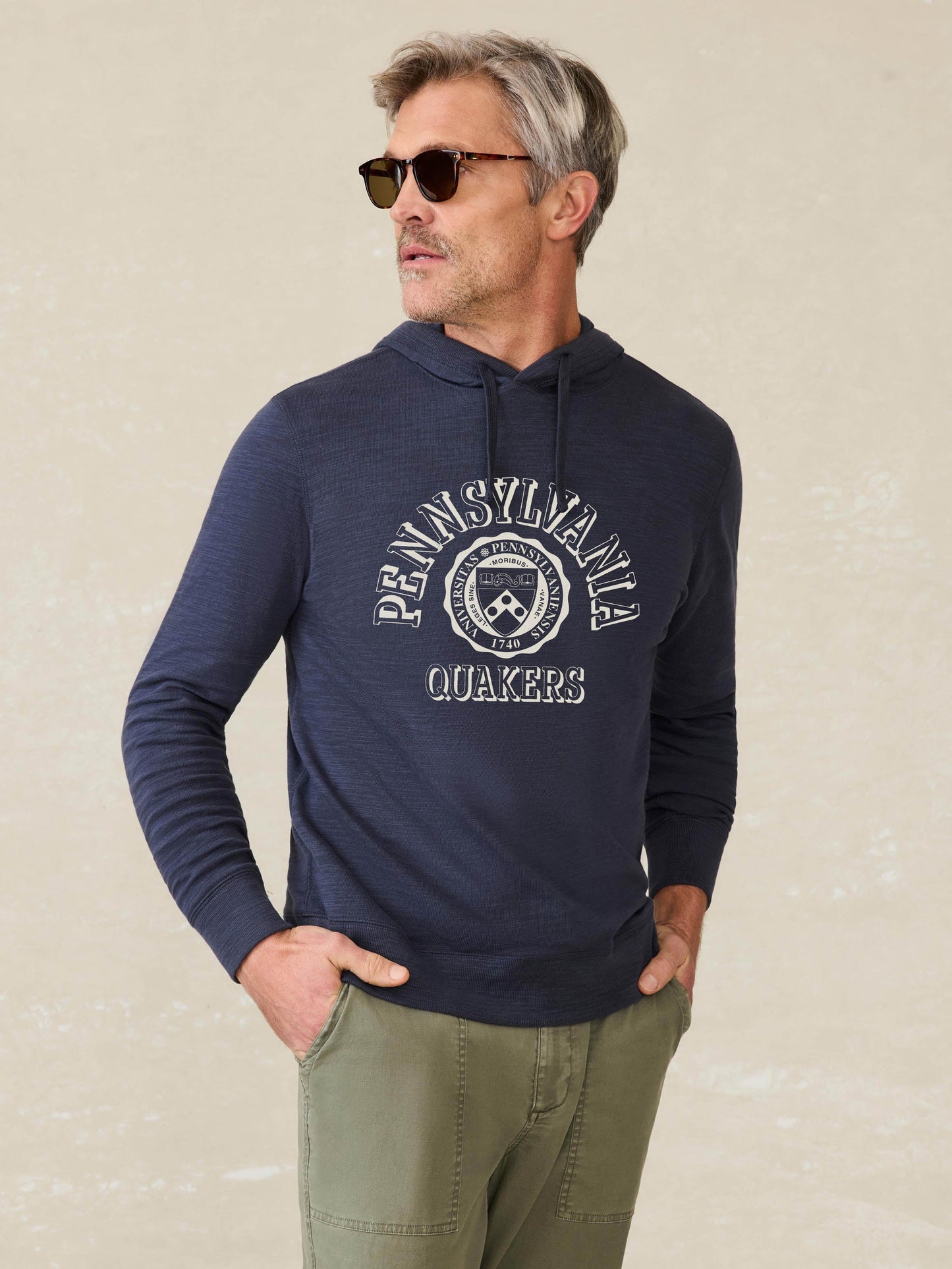 University of Pennsylvania Sunwashed Slub Hoodie - Blue Nights
