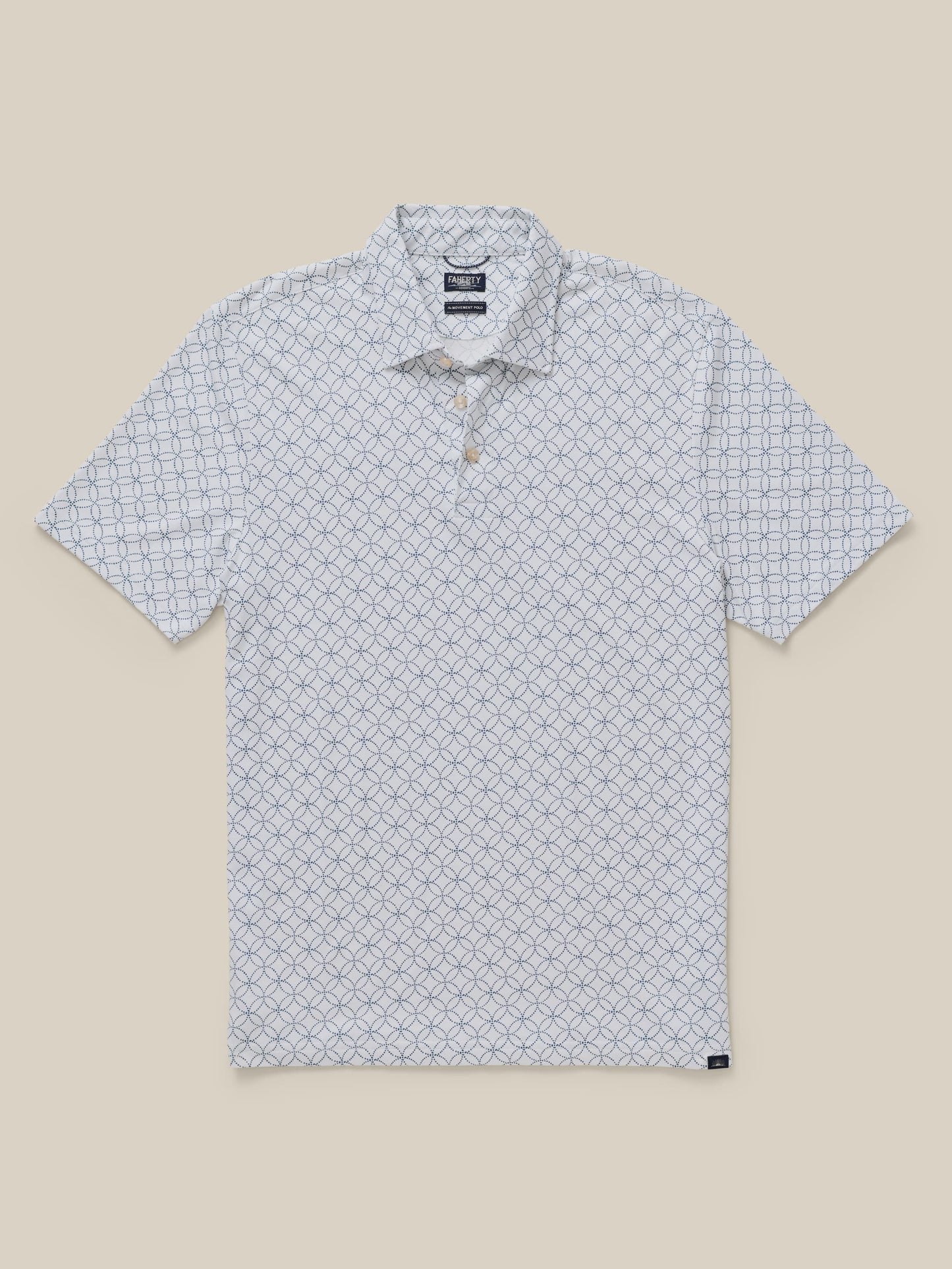 Short-Sleeve Movement™ Pique Polo - Ivory Blue Moonlight