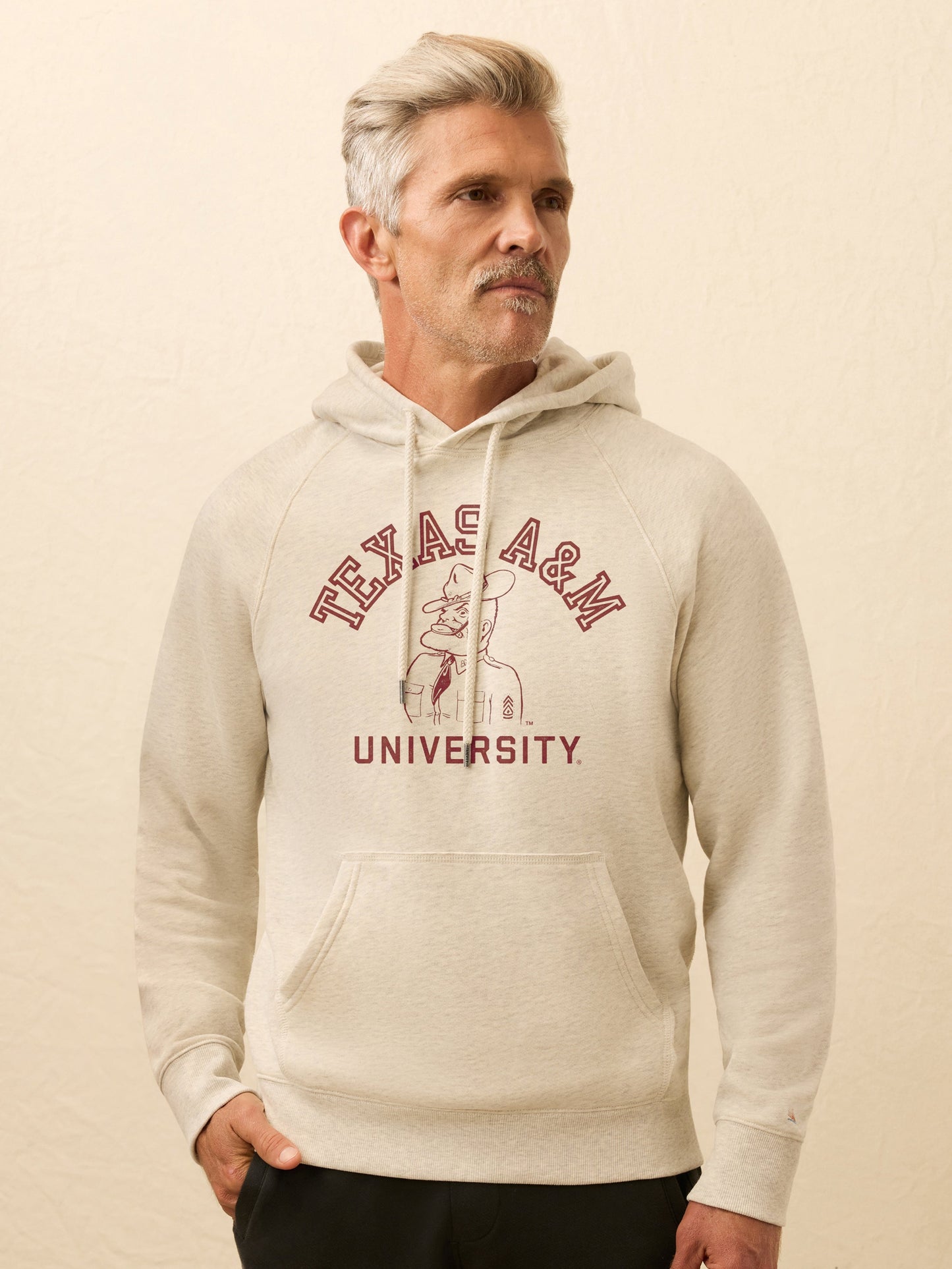 Texas A&M High Standard Fleece Hoodie - Antique Ivory Heather