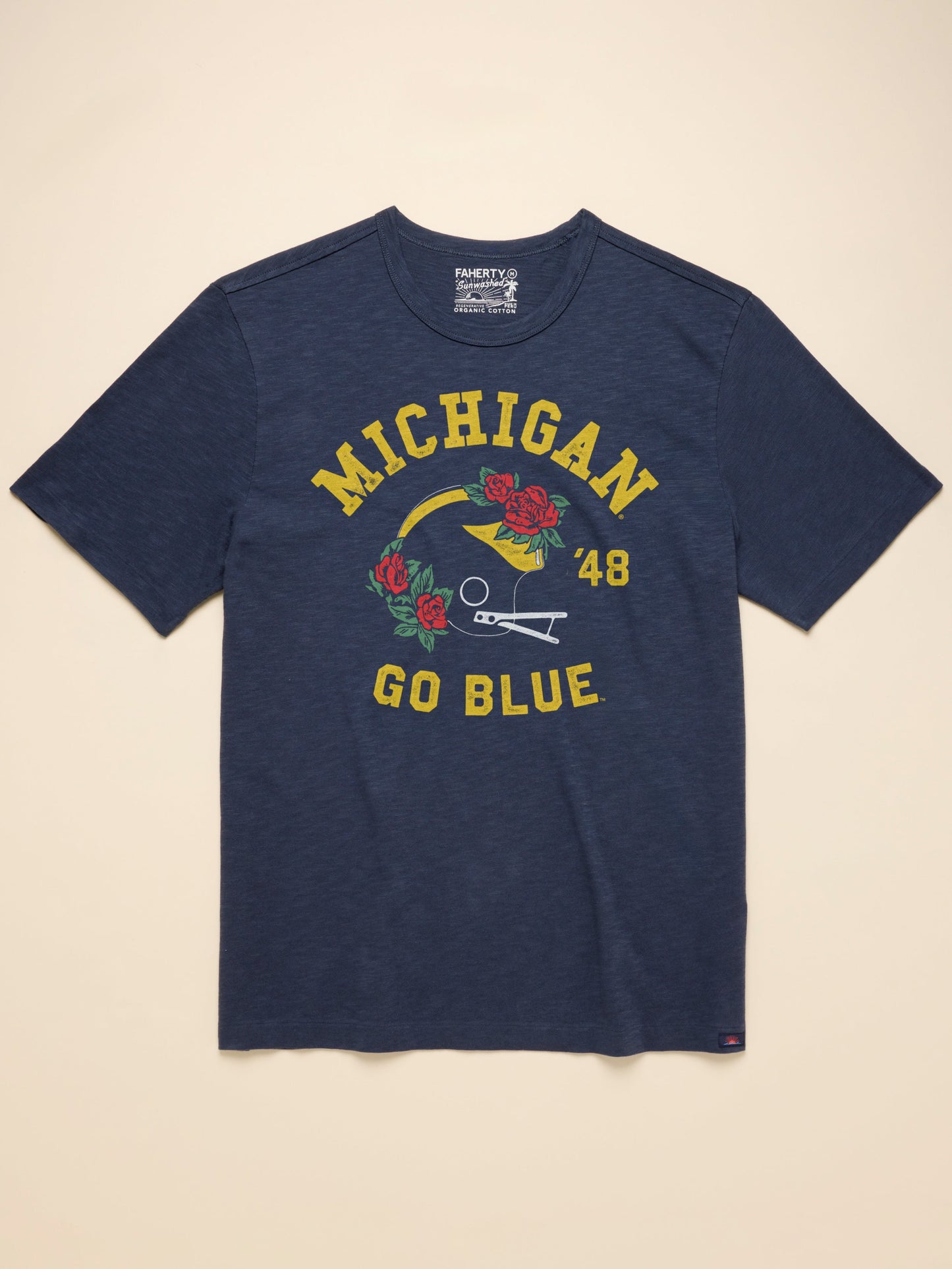 University of Michigan Sunwashed Tee - Dune Navy