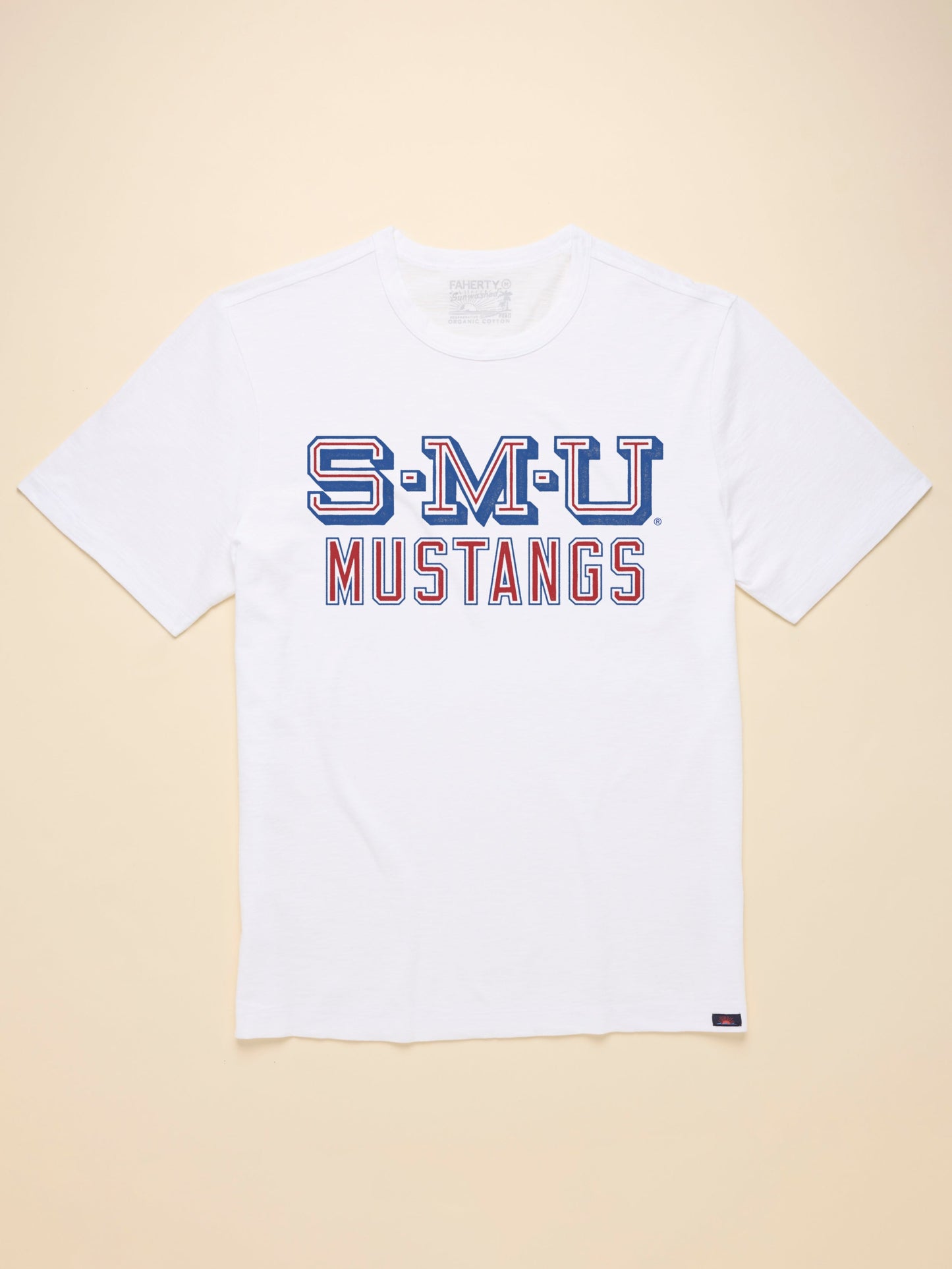 Southern Methodist University Sunwashed Pocket Tee - White