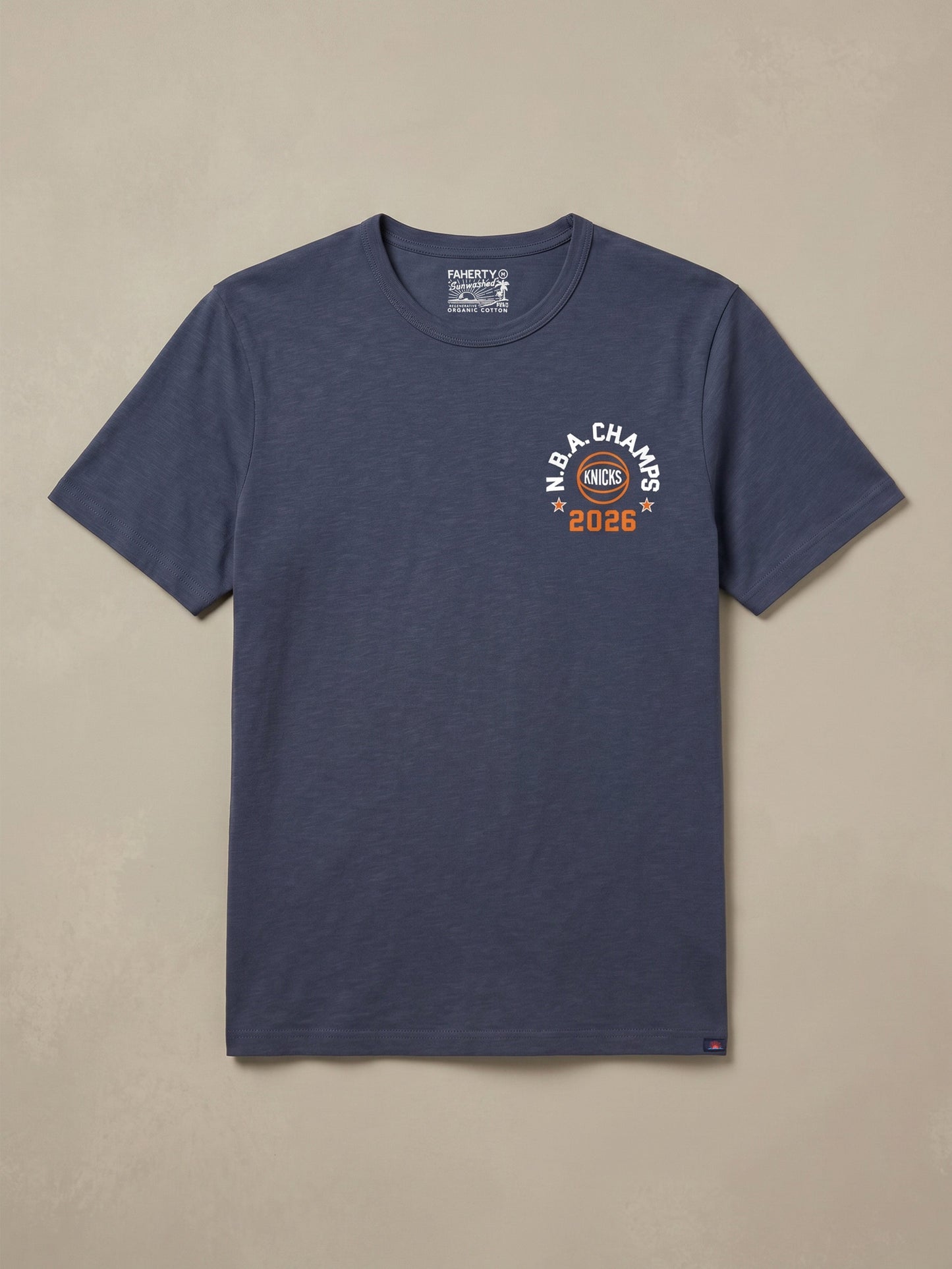 NY Knicks Sunwashed Regenerative Tee - Dune Navy
