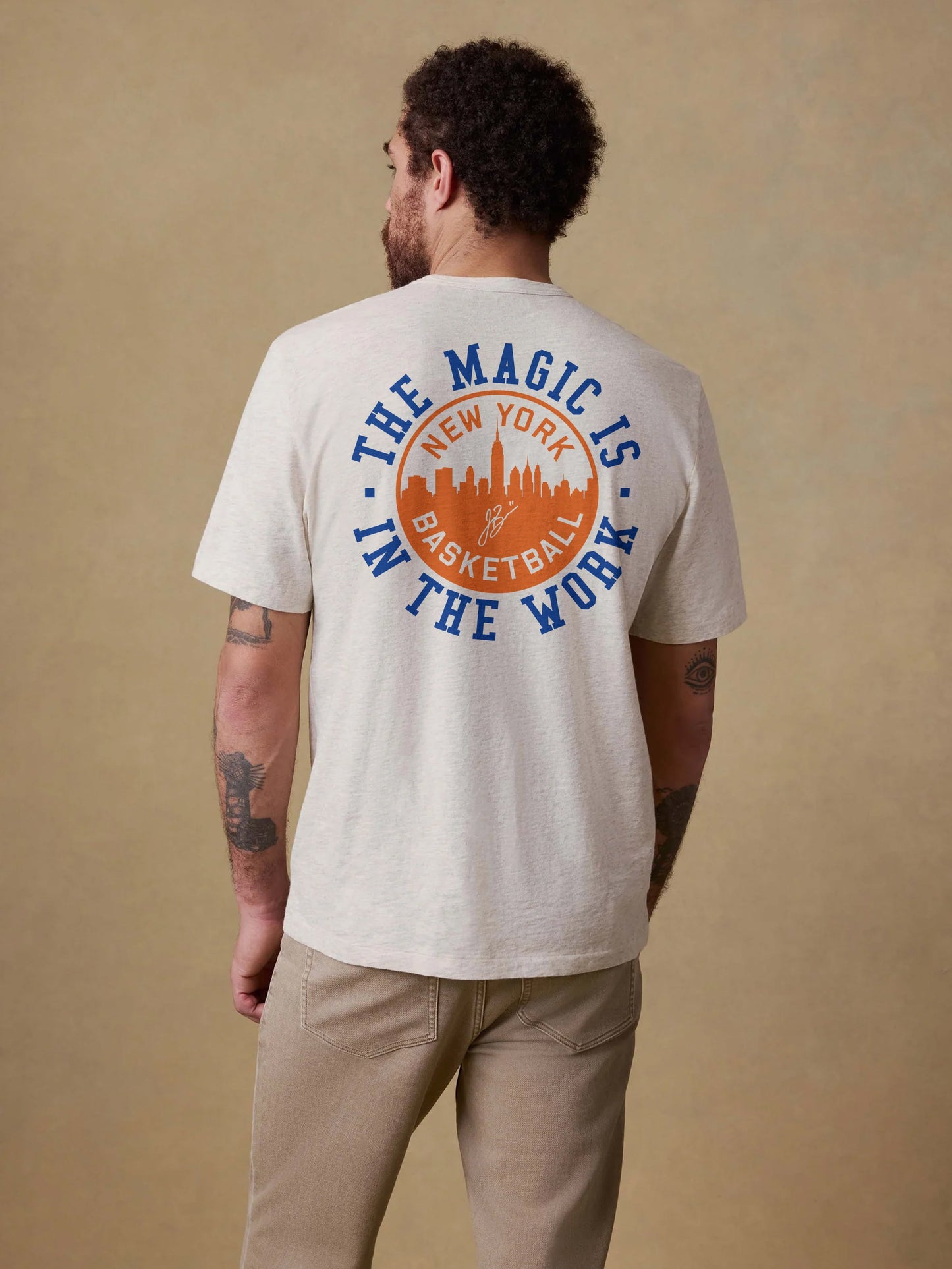 Jalen Brunson Sunwashed Regenerative Tee - Island Dune Heather