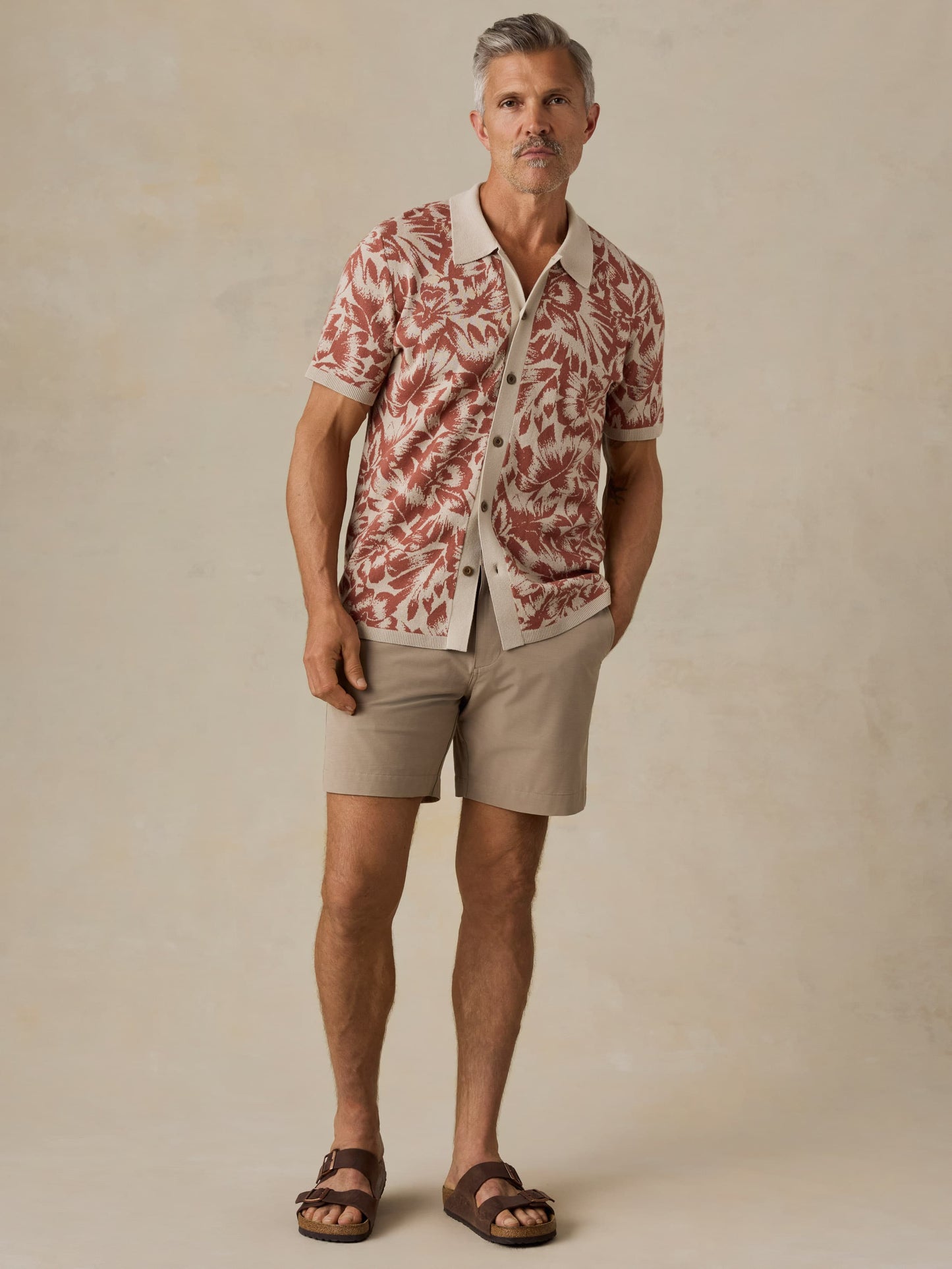 Short-Sleeve Sweater Shirt - Sienna Sky Tropical