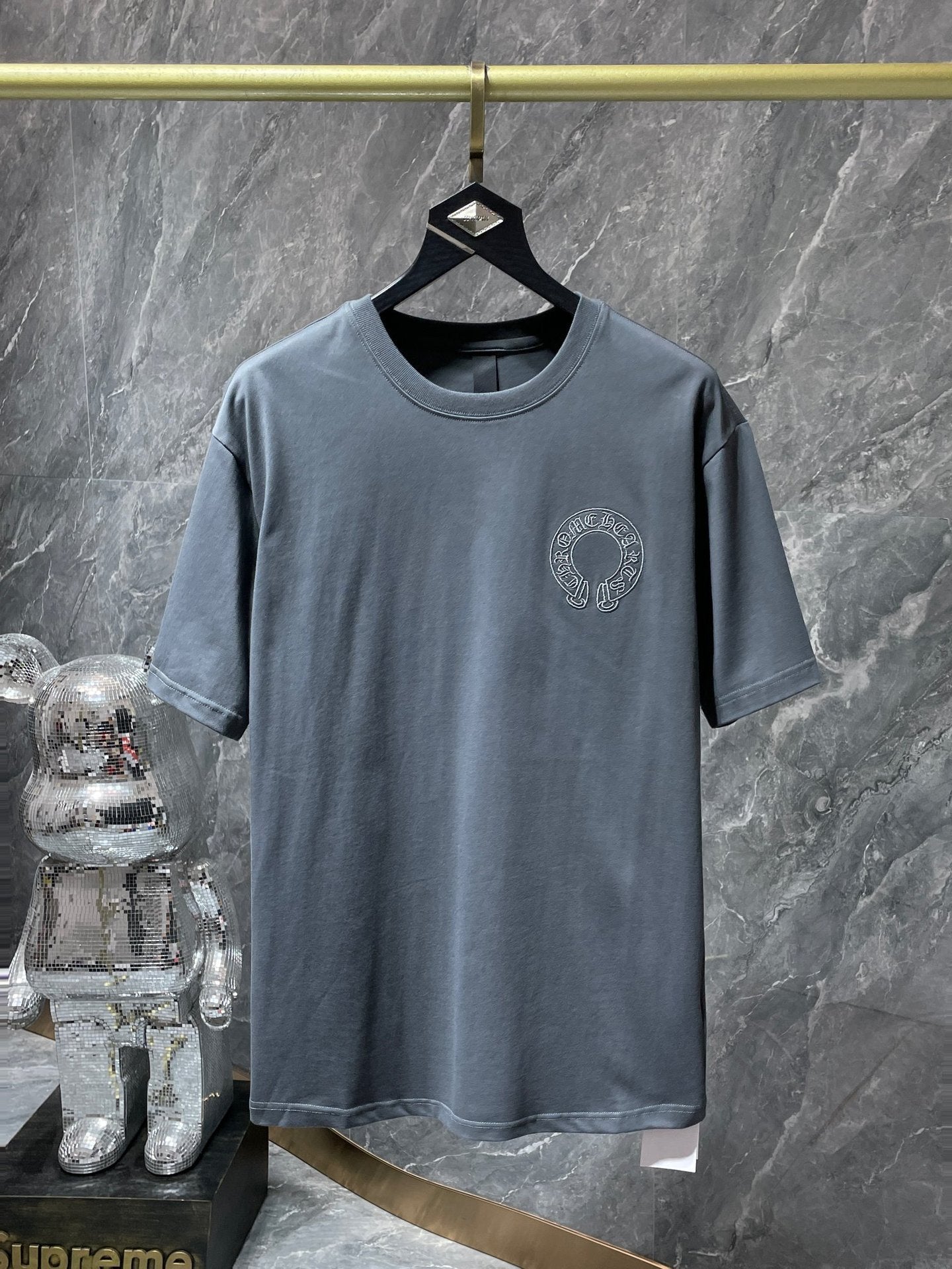 CHH Chrome Hearts T Shirts Machine Embroidery Hollow Cross Short Sleeve