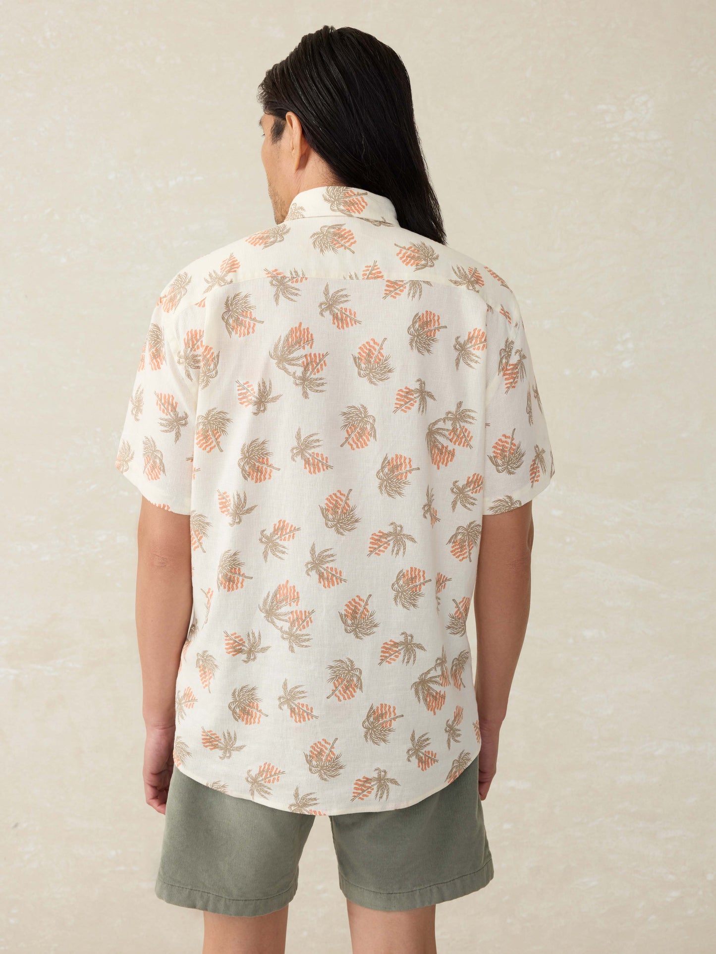 Short-Sleeve Breeze Shirt (Tall) - Sunlit Palm and Waves