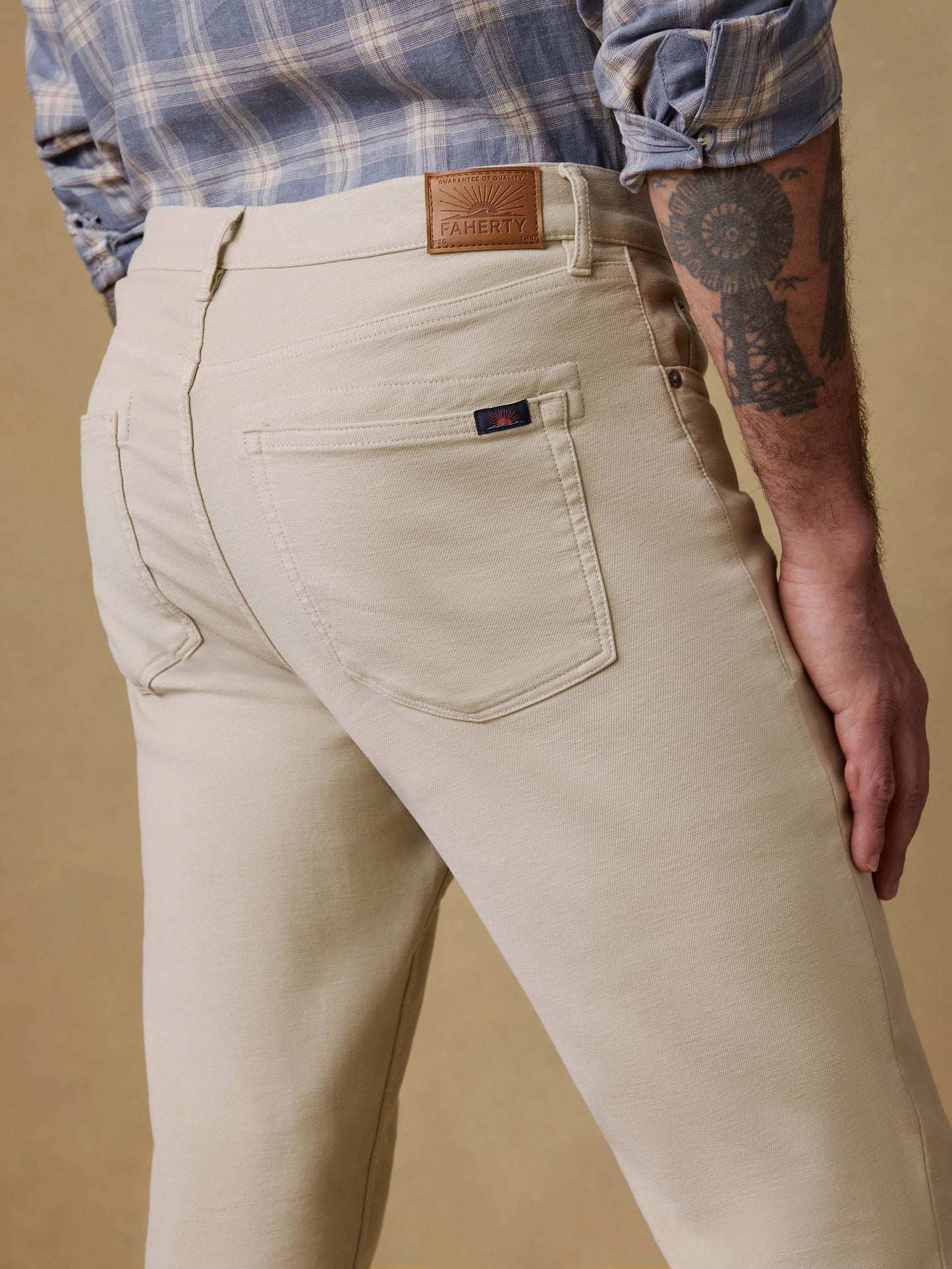 Stretch Terry 5-Pocket Athletic Fit Pant - Stone
