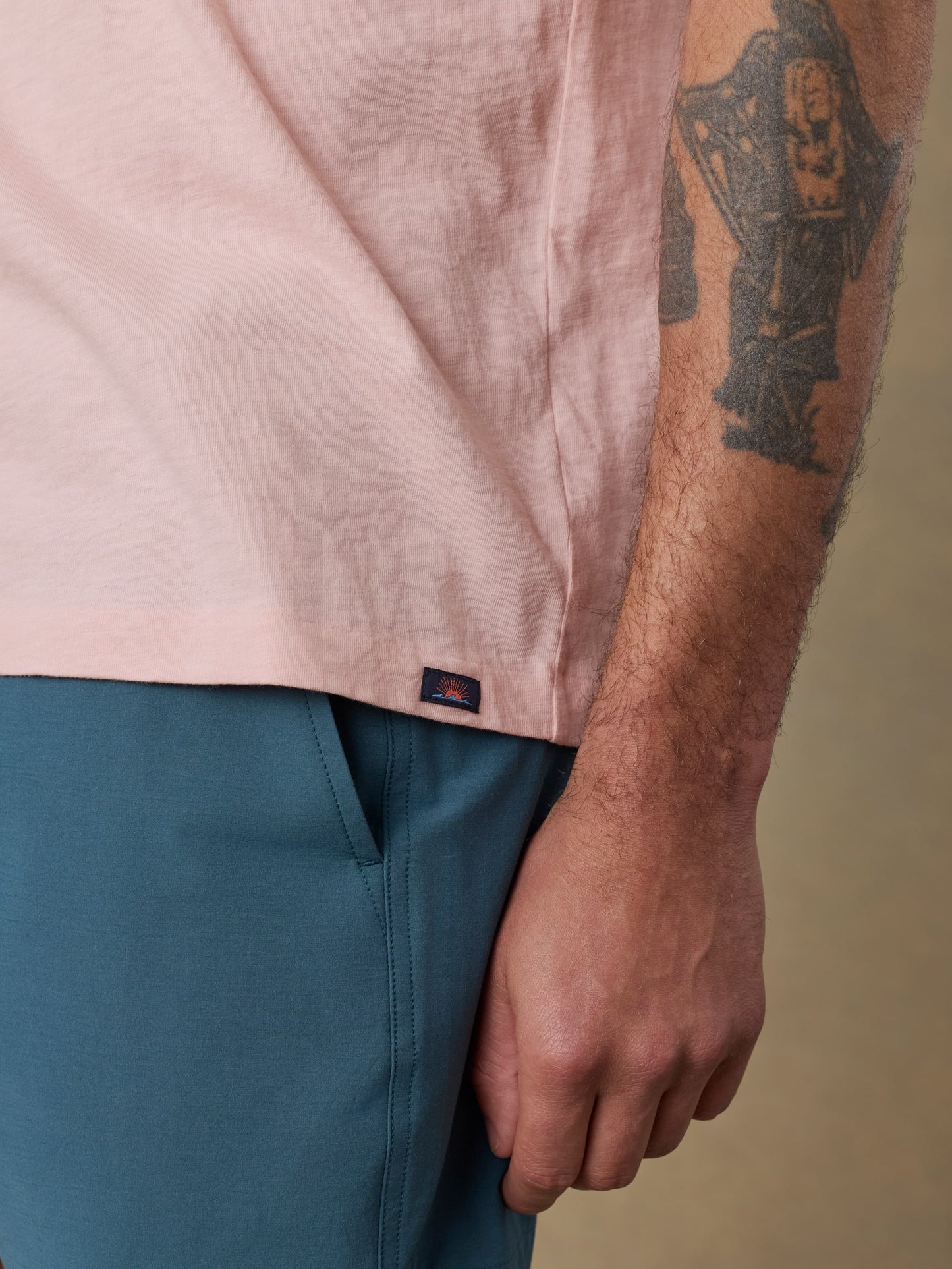 Surf Shop Sunwashed Regenerative Pocket Tee - Pink Sand