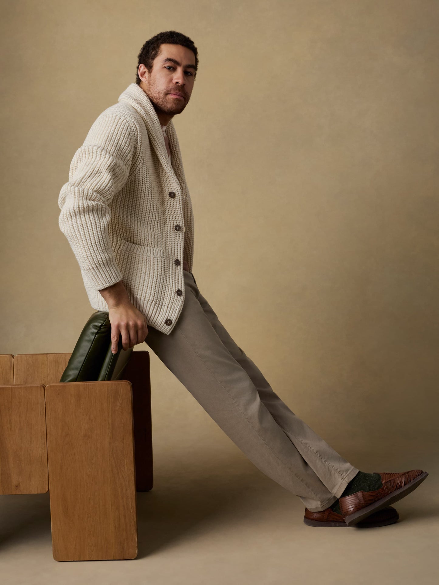 Pima Cotton Cardigan - Ivory Vista