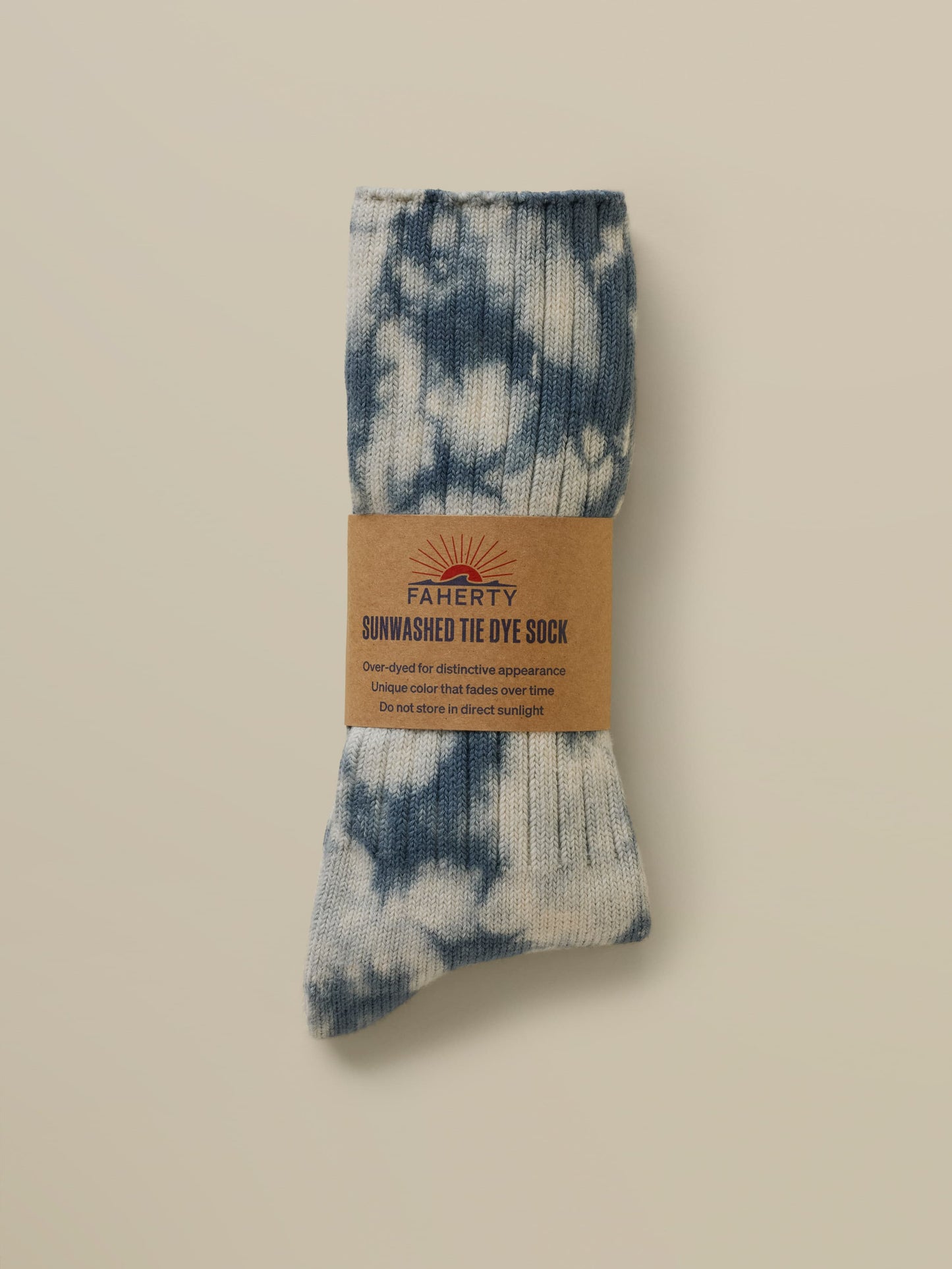 Sunwashed Tie Dye Sock - Deep Marine