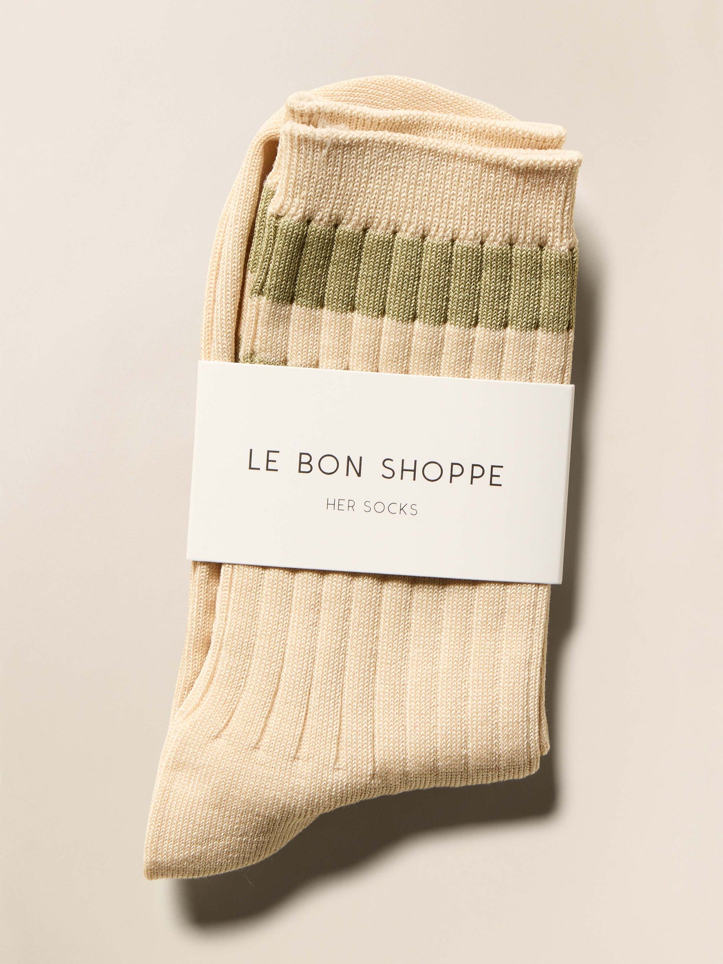 Le Bon Shoppe Her Varsity Socks - Guacamole