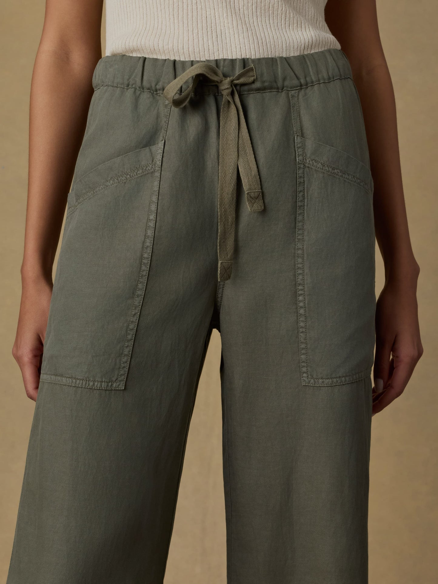 Topanga Drape Ankle Pant - Thyme