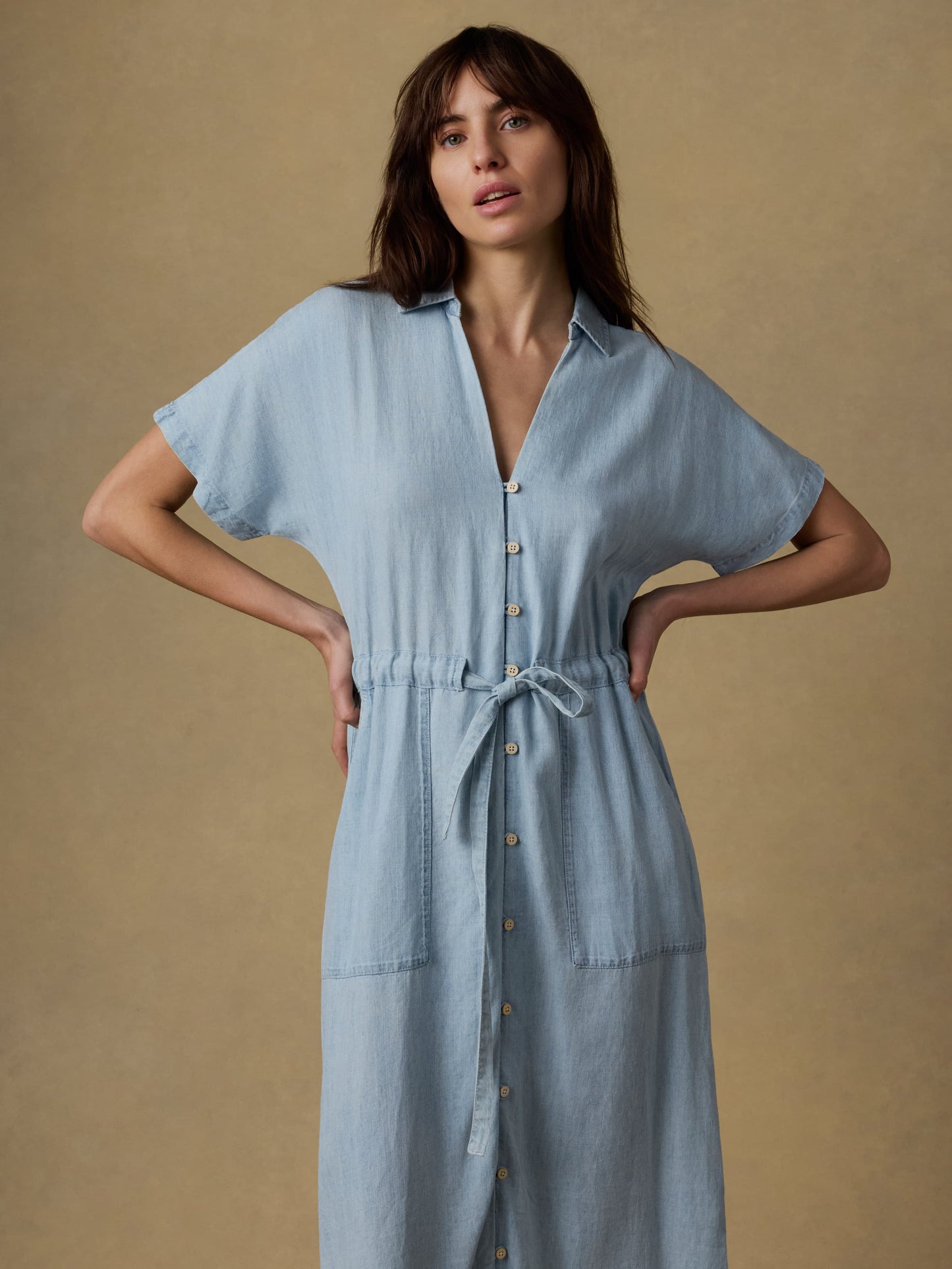Tried & True Oakley Midi Dress - Arctic Sea Wash