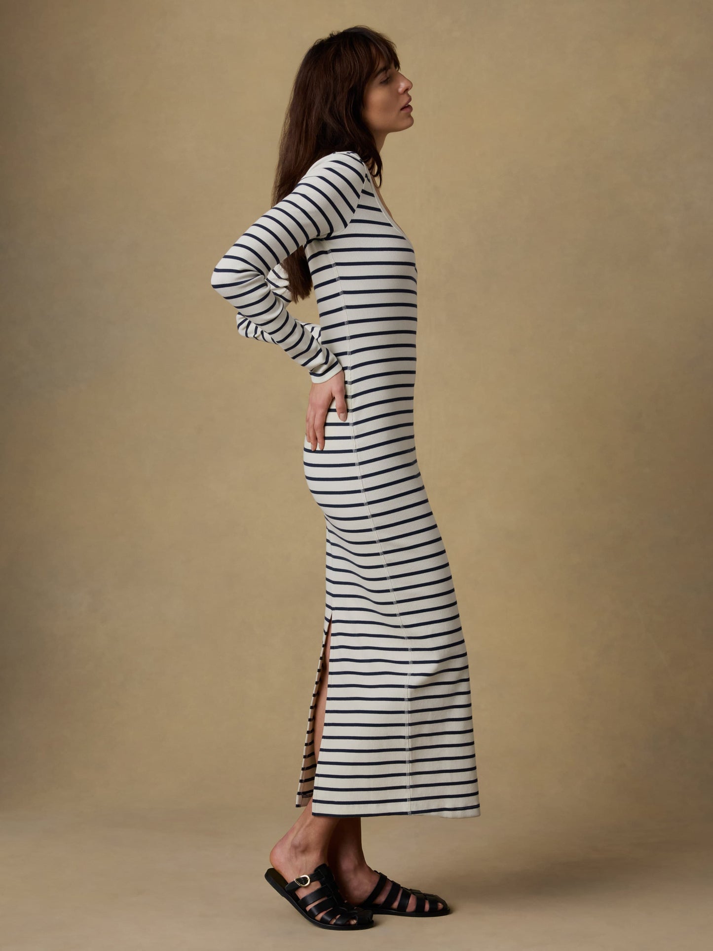 Surfside Rib Maxi Dress - Salt Air Stripe