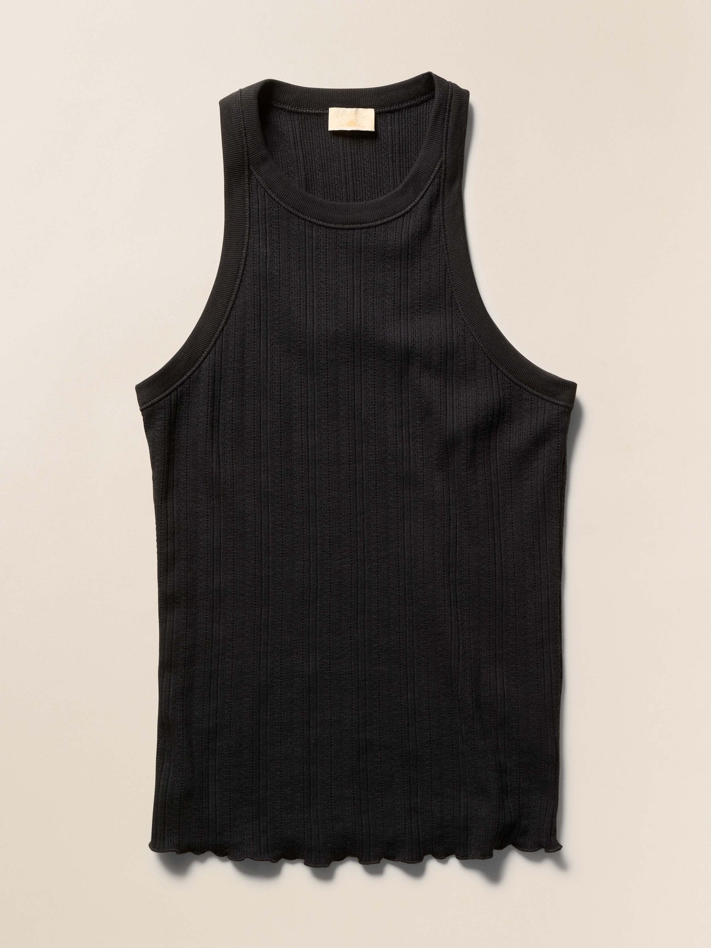 Paradise Pointelle Tank - Black