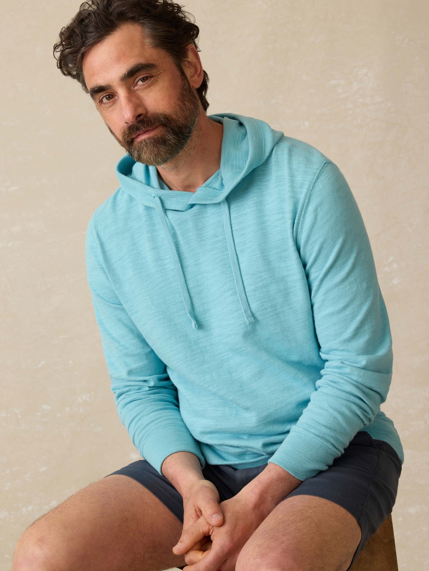 Sunwashed Organic Hoodie - Teal Sea