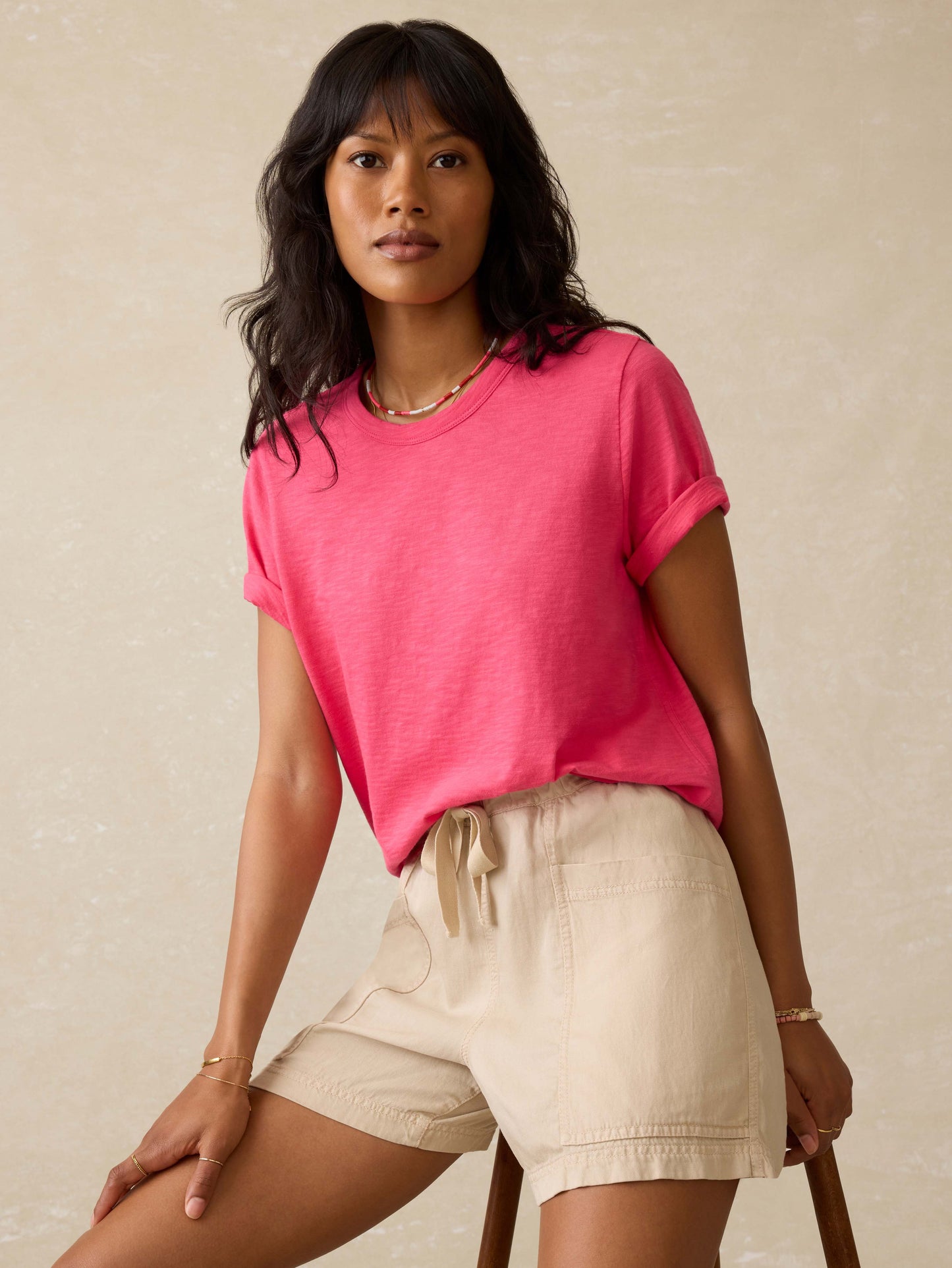 Sunwashed Regenerative Tee - Pink Flambe