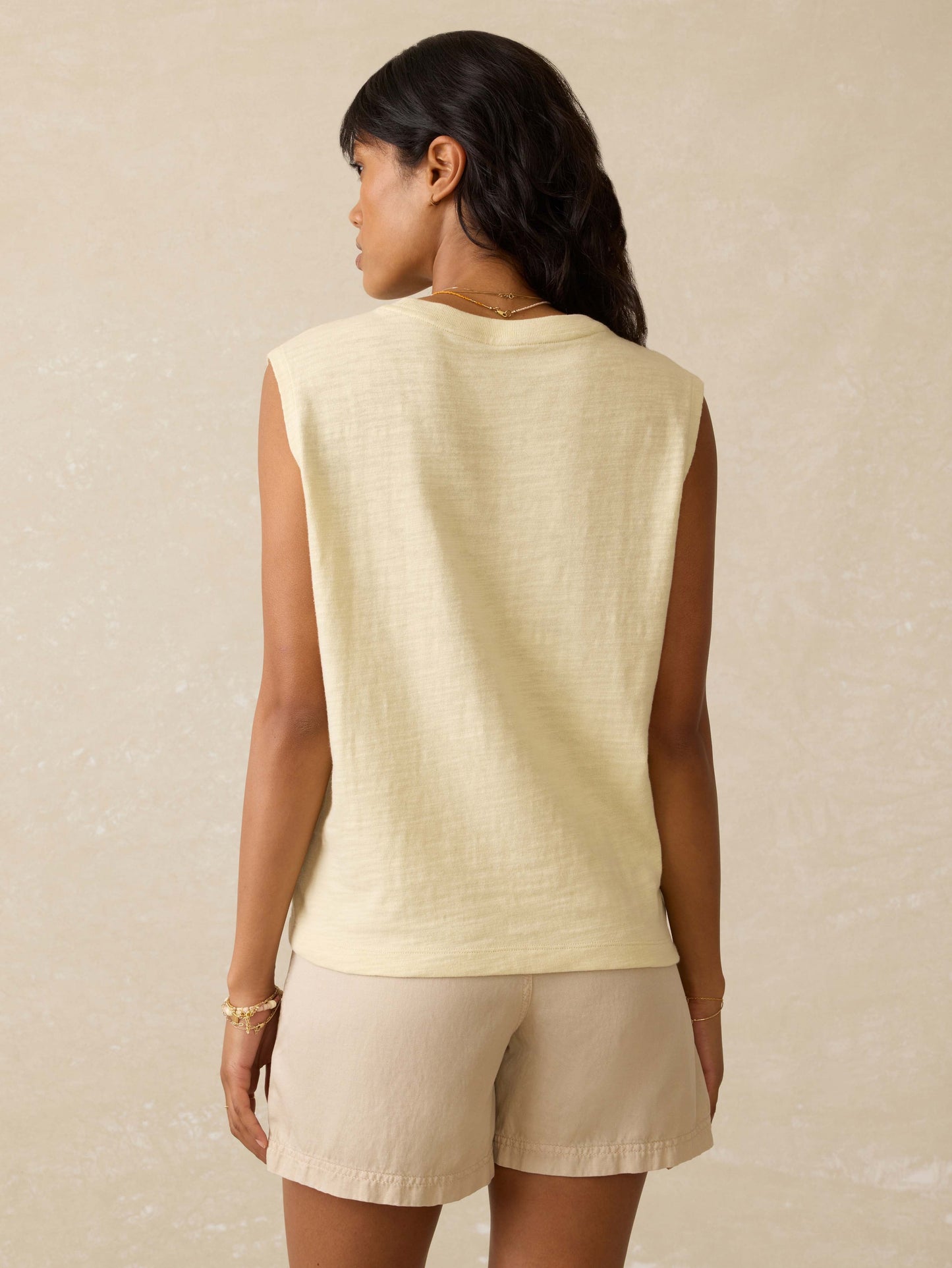 Sunwashed Organic Muscle Tank - Lemon Sorbet