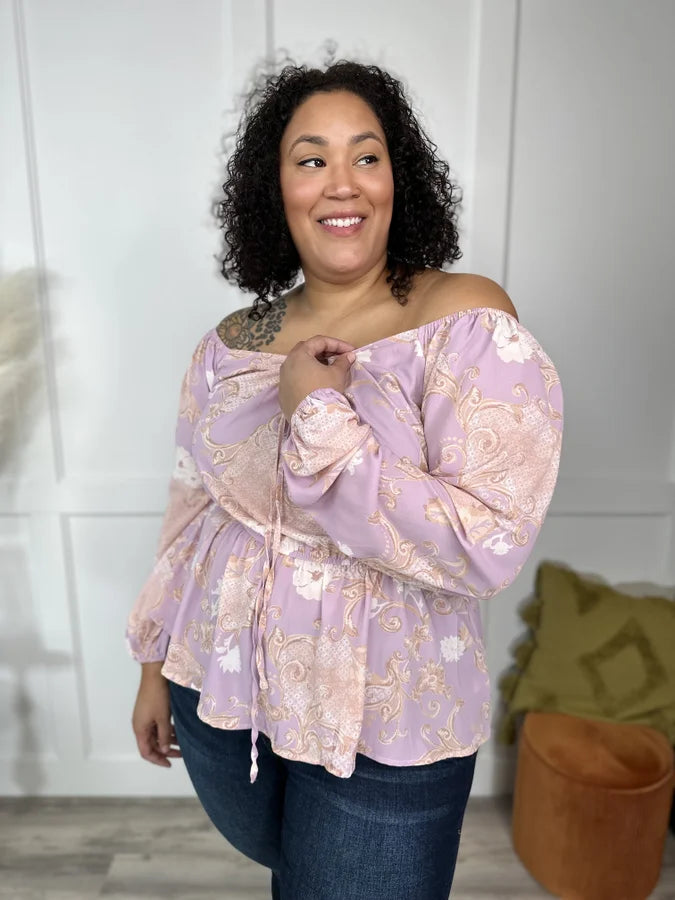 Star Struck At Midnight Women's Square Neck Long Sleeve Top