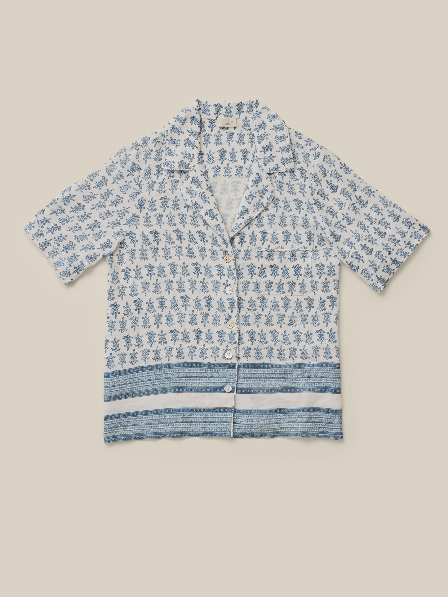 Pajama Short Set - Indigo Ikat
