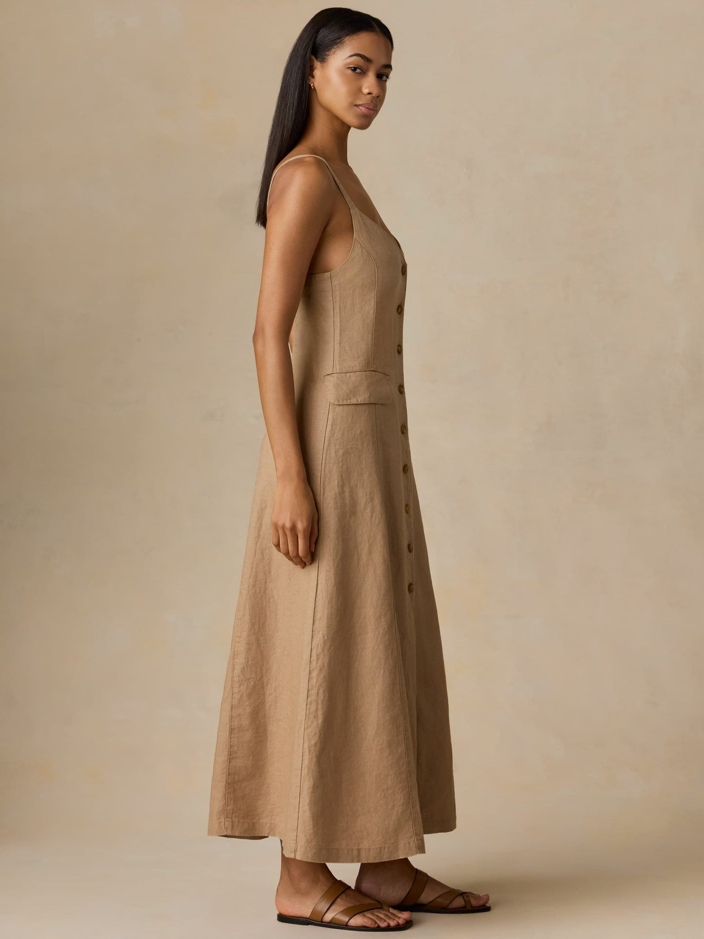 Sun Strider Linen Milo Dress - Acorn