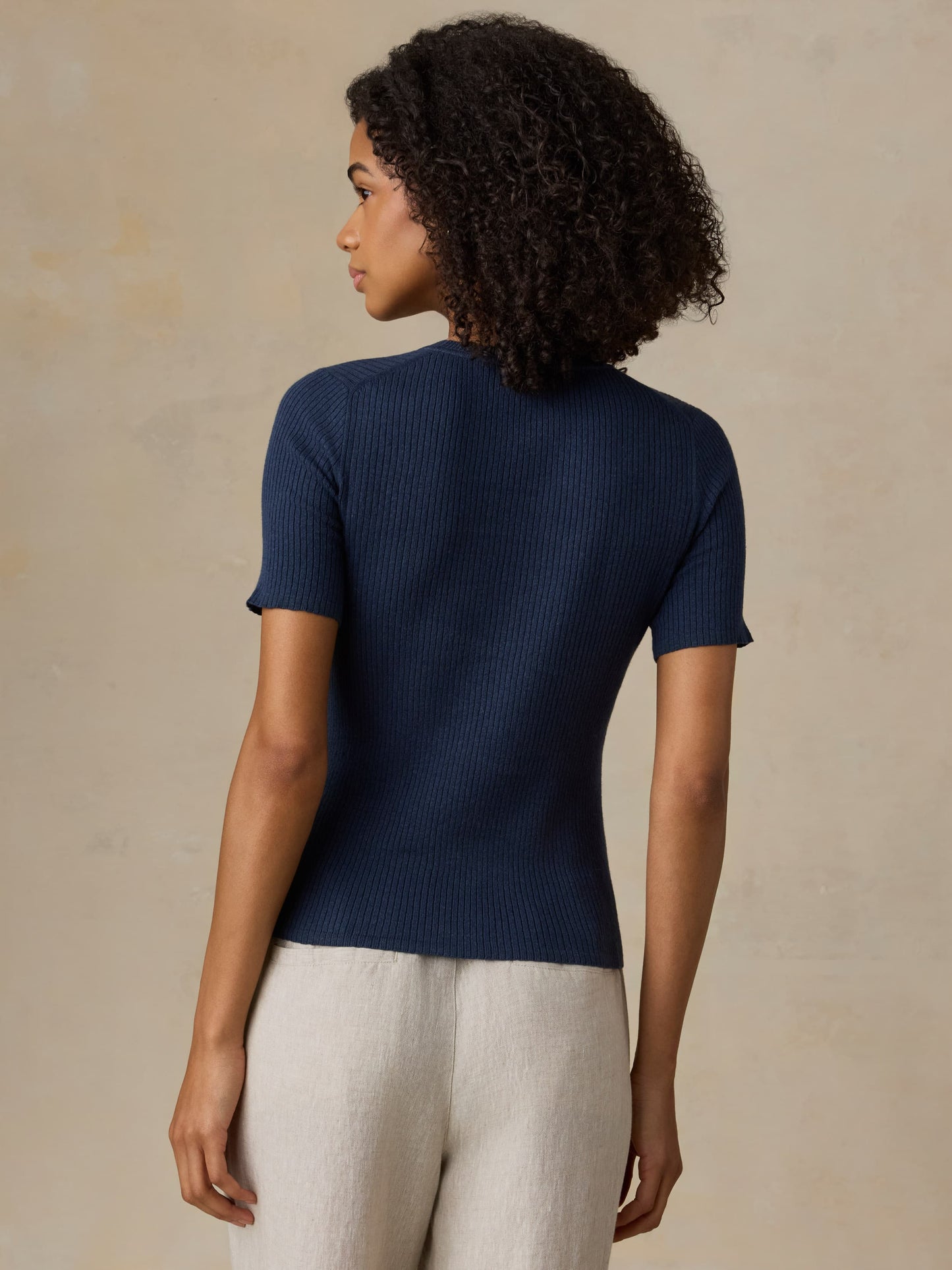 Miramar Linen Mini Rib Tee - Spellbound