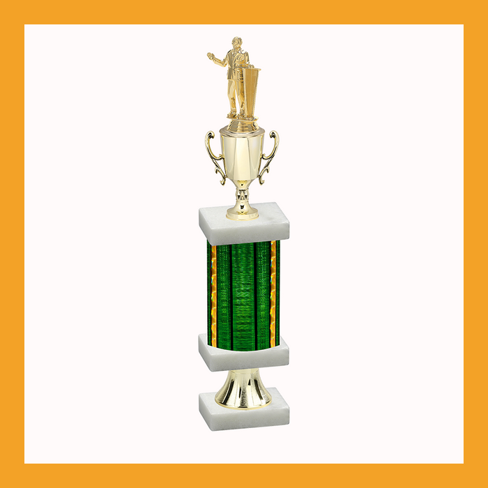 Academic Column Pedestal Trophy With Cup