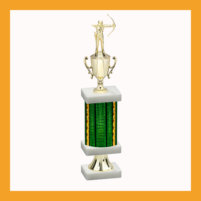 Archery Column Pedestal Trophy With Cup