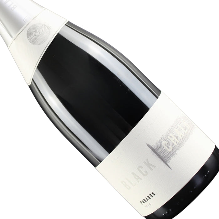 Wine bottle with a white label on a white background