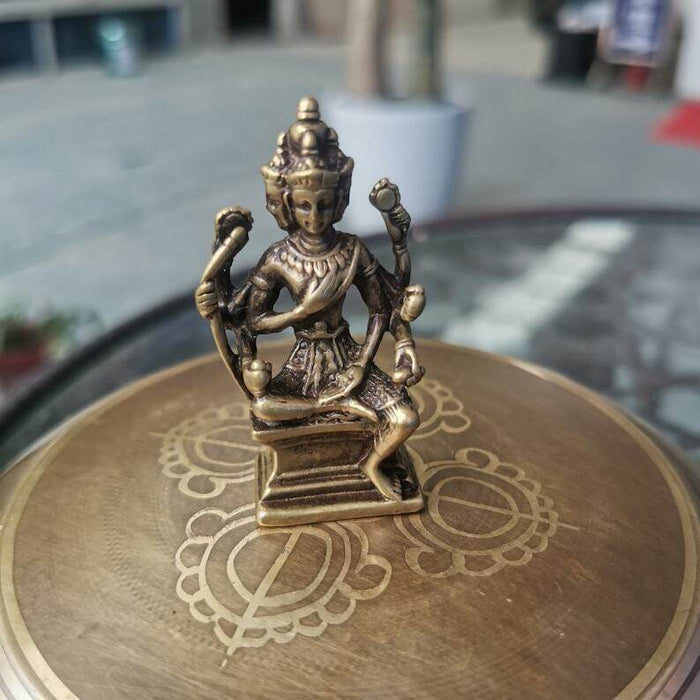 Brahma Statue,Made of Brass - Tibetan Buddhist statue, size reference