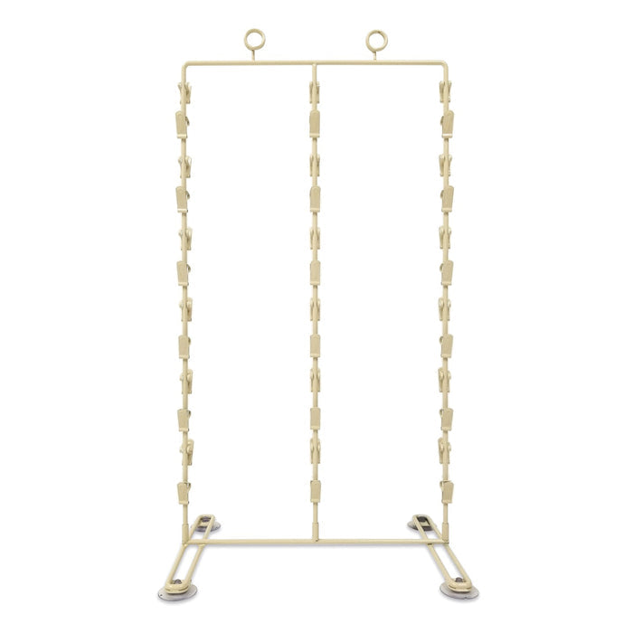 Display chip rack with 12 rows of clips - three clips each row for a total of 36 clips.