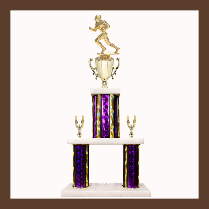 Football Marble Mini Two Poster Trophy With Cup
